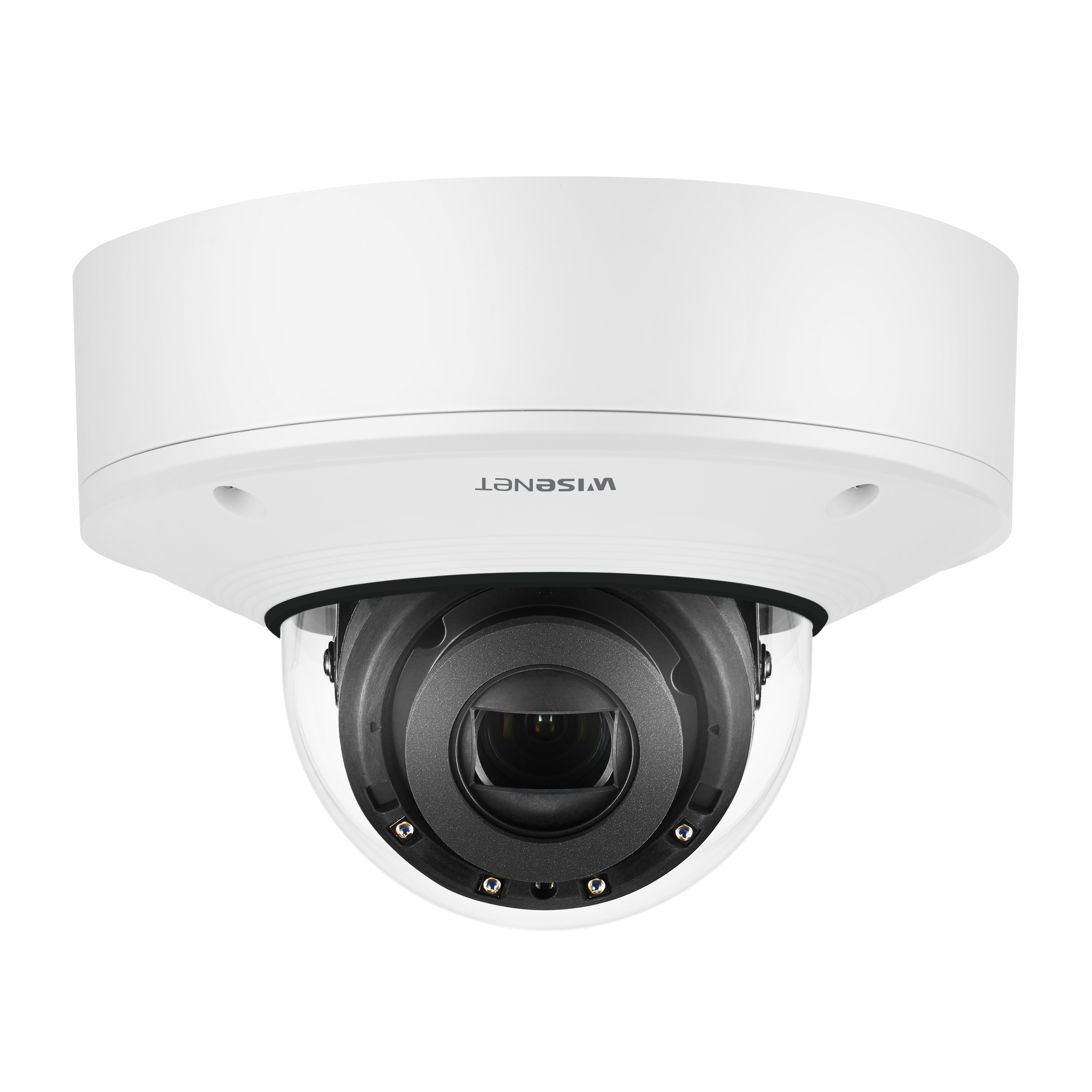 Wisenet XNV-6081R 2 Megapixel Outdoor HD Network Camera - Color, Monochrome - Dome - White - 164.04 ft Infrared - MJPEG, H.264, H.265 - 1920 x 1080 - 2.80 mm- 12 mm Zoom Lens - 4.3x Optical - 30 fps - CMOS - Hanging Mount, Conduit Mount