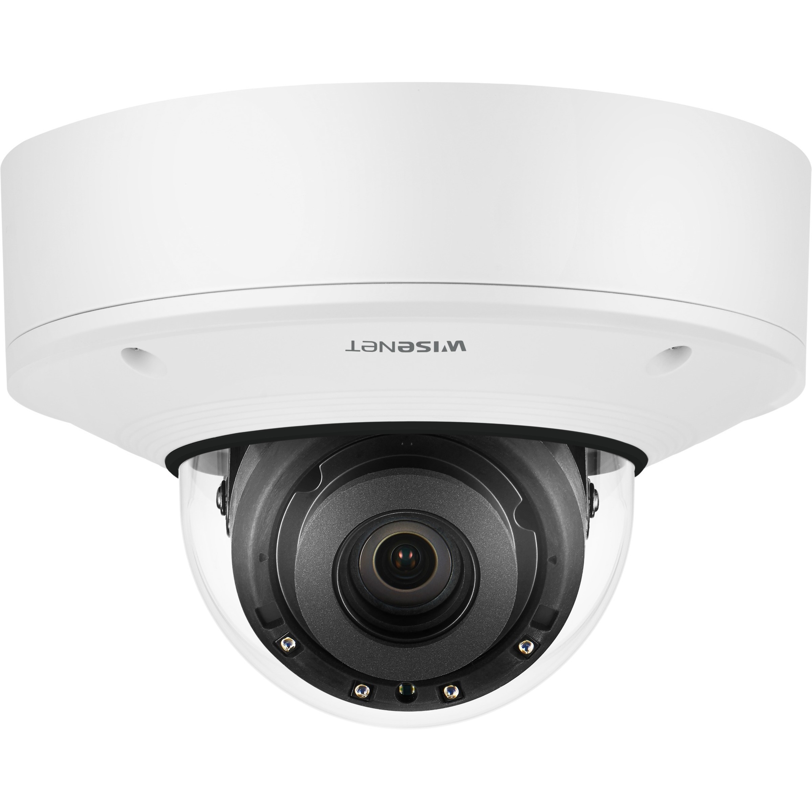 Wisenet XNV-8081R 5 Megapixel Outdoor Network Camera - Color - Dome - White - 164.04 ft Infrared Night Vision - MJPEG, H.264, H.265 - 2560 x 1920 - 3.90 mm- 9.40 mm Varifocal Lens - 2.6x Optical - 30 fps - CMOS - Hanging Mount, Pendant Mount, Wall Mount, Pole Mount, Box Mount, Parapet Mount, Gooseneck - IK10+ - IP66, IP67, IP6K9K - Vandal Resistant