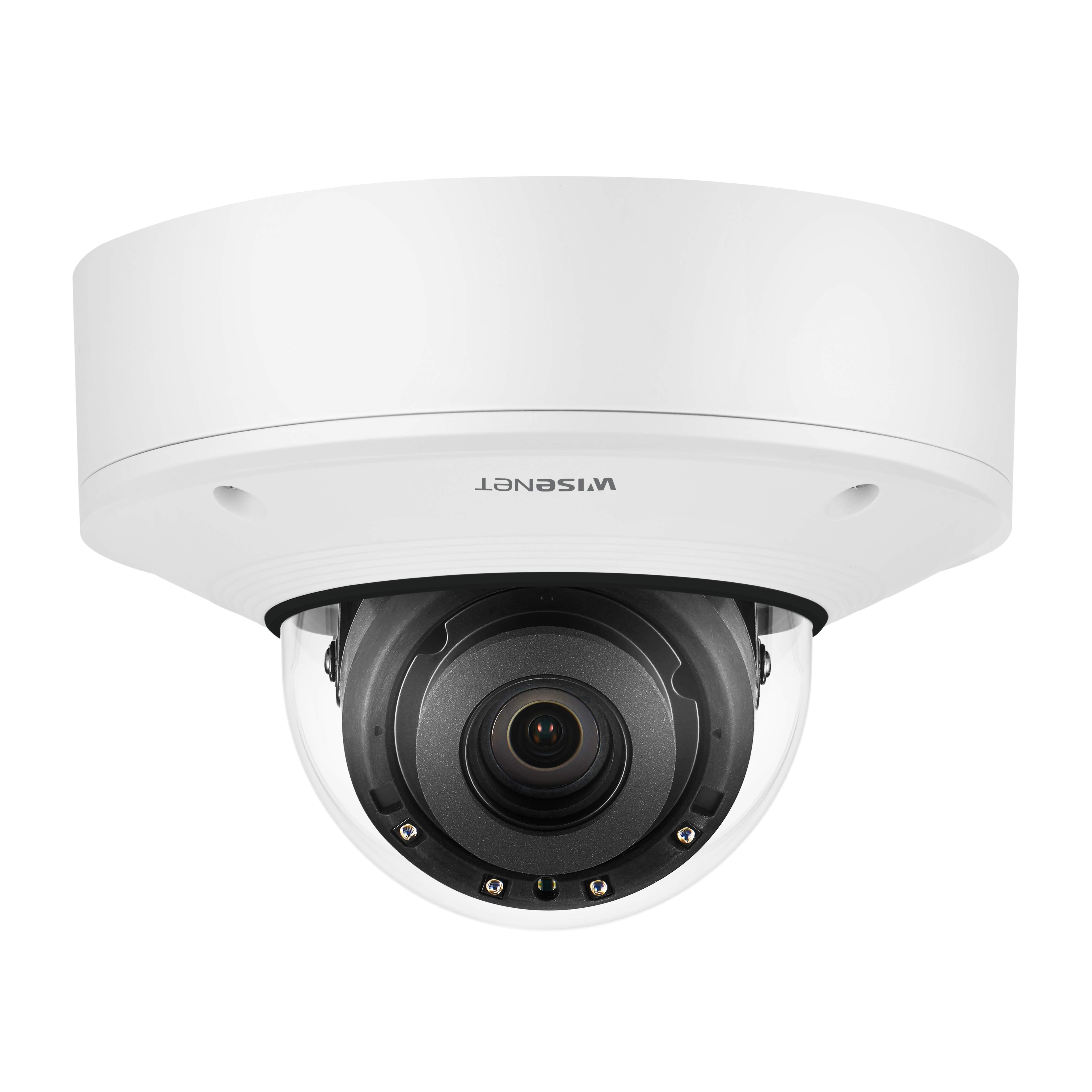 Wisenet XNV-8081R 5 Megapixel Outdoor Network Camera - Color - Dome - White - 164.04 ft Infrared Night Vision - MJPEG, H.264, H.265 - 2560 x 1920 - 3.90 mm- 9.40 mm Varifocal Lens - 2.6x Optical - 30 fps - CMOS - Hanging Mount, Pendant Mount, Wall Mount, Pole Mount, Box Mount, Parapet Mount, Gooseneck - IK10+ - IP66, IP67, IP6K9K - Vandal Resistant