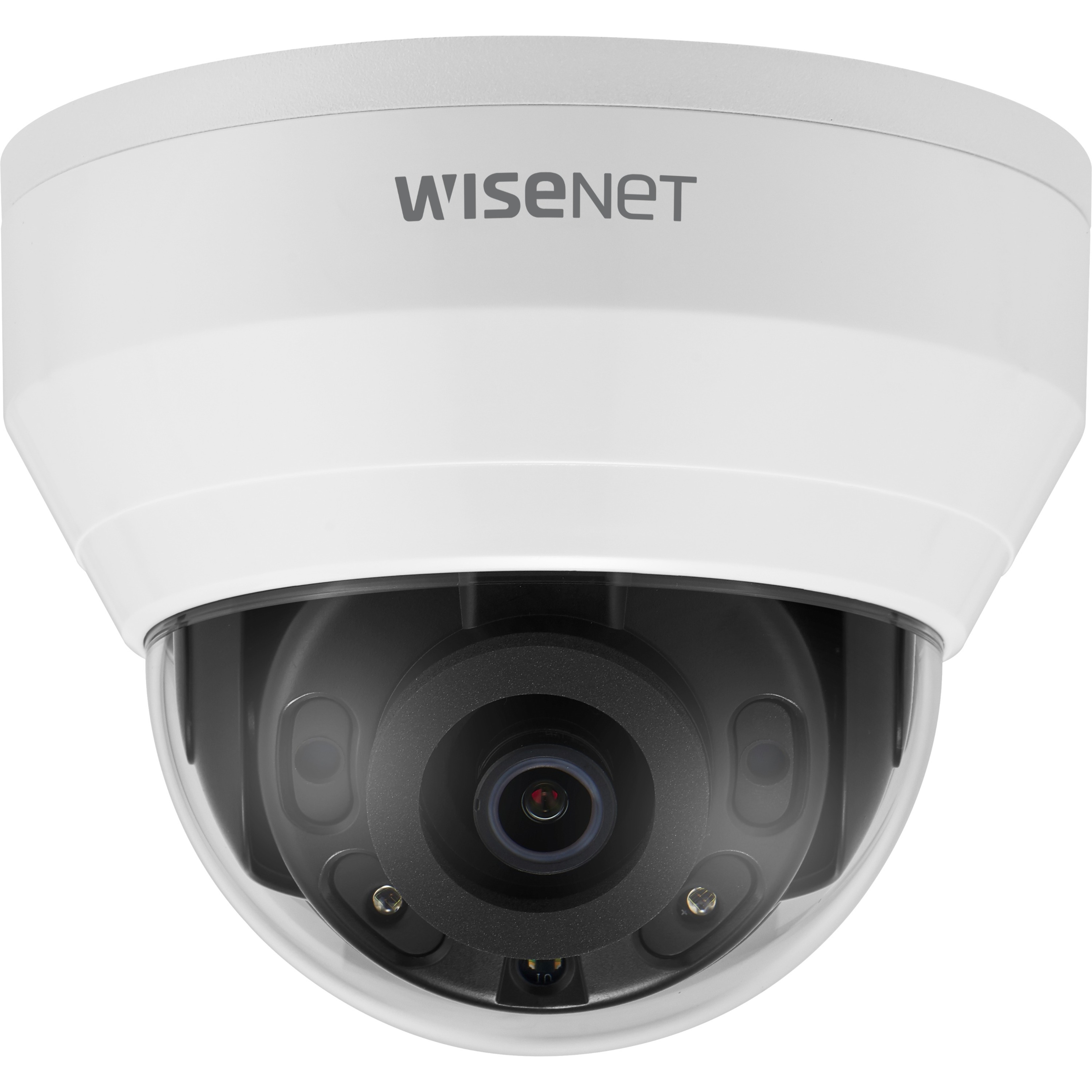 Wisenet QND-8020R 5 Megapixel Network Camera - Color - Dome - White - 65.62 ft Infrared Night Vision - H.265, H.264, MJPEG, H.264M, H.264H - 2592 x 1944 - 4 mm Fixed Lens - 30 fps - CMOS - Hanging Mount, Gang Box Mount, Corner Mount, Wall Mount, Pendant Mount, Parapet Mount, Box Mount