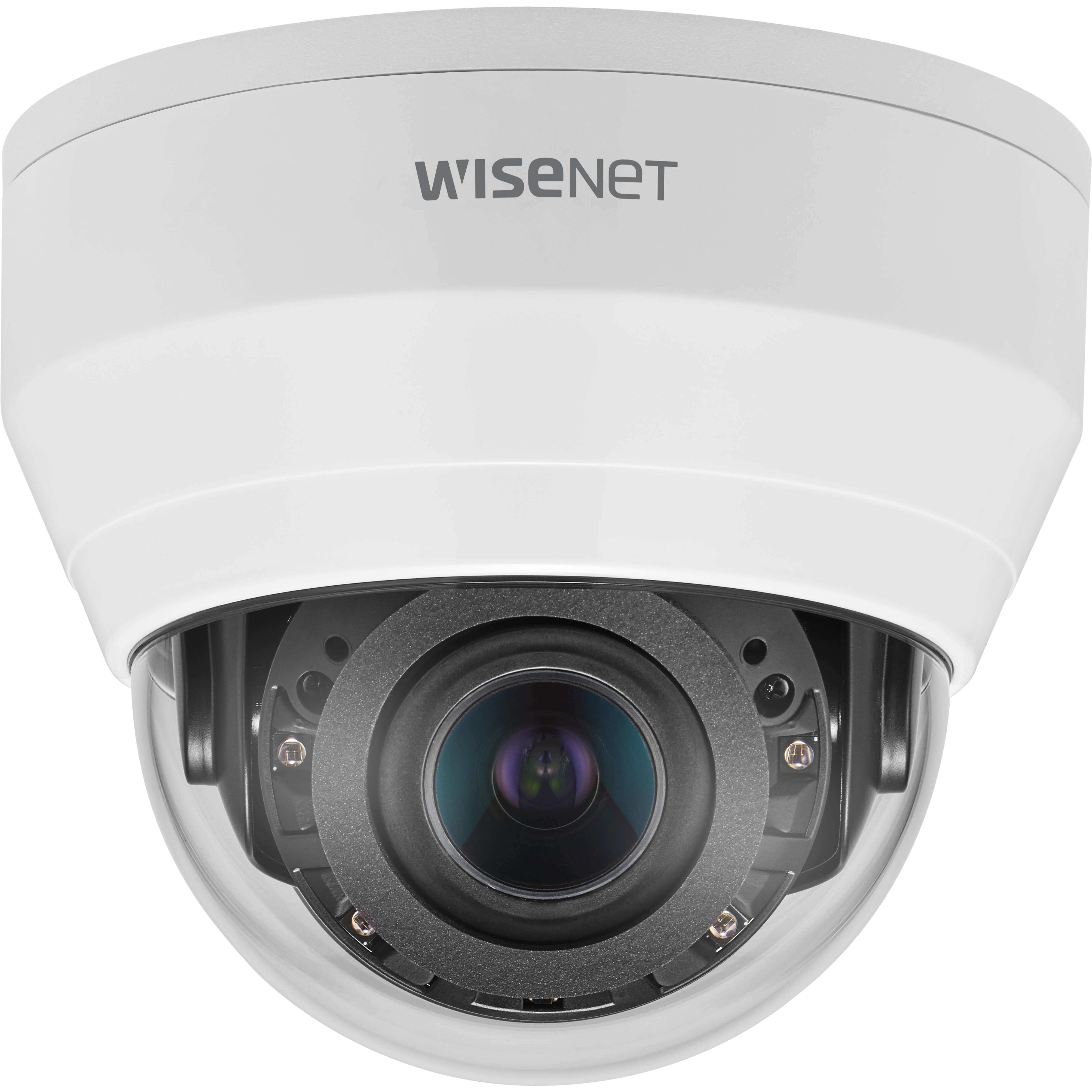Wisenet QND-8080R 5 Megapixel Indoor Network Camera - Color - Dome - White - 65.62 ft Infrared Night Vision - H.265, H.264, MJPEG, H.264M, H.264H - 2592 x 1944 - 3.20 mm- 10 mm Fixed Lens - 3.1x Optical - 30 fps - CMOS - Hanging Mount, Gang Box Mount, Corner Mount, Wall Mount, Pendant Mount, Parapet Mount, Box Mount