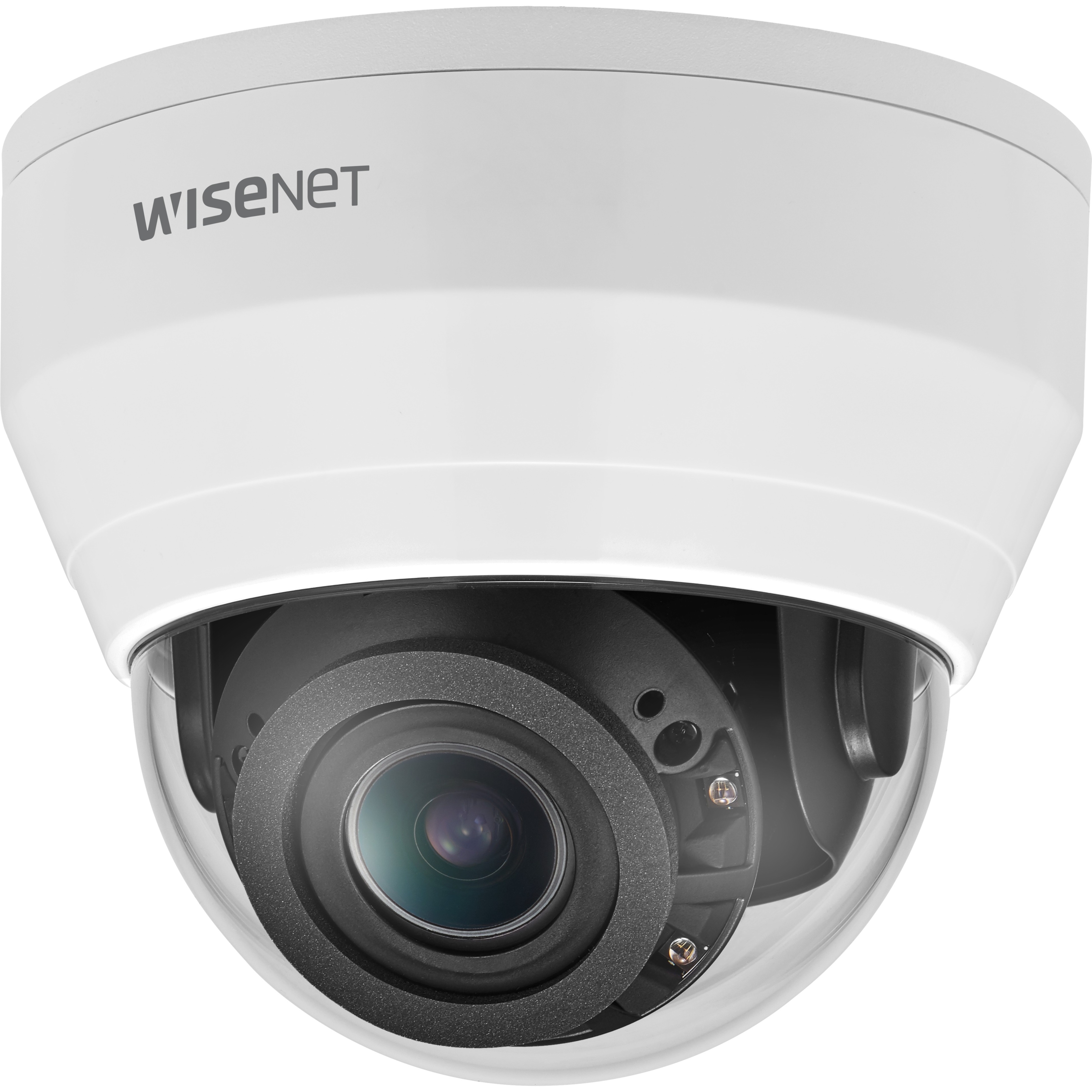 Wisenet QND-8080R 5 Megapixel Indoor Network Camera - Color - Dome - White - 65.62 ft Infrared Night Vision - H.265, H.264, MJPEG, H.264M, H.264H - 2592 x 1944 - 3.20 mm- 10 mm Fixed Lens - 3.1x Optical - 30 fps - CMOS - Hanging Mount, Gang Box Mount, Corner Mount, Wall Mount, Pendant Mount, Parapet Mount, Box Mount