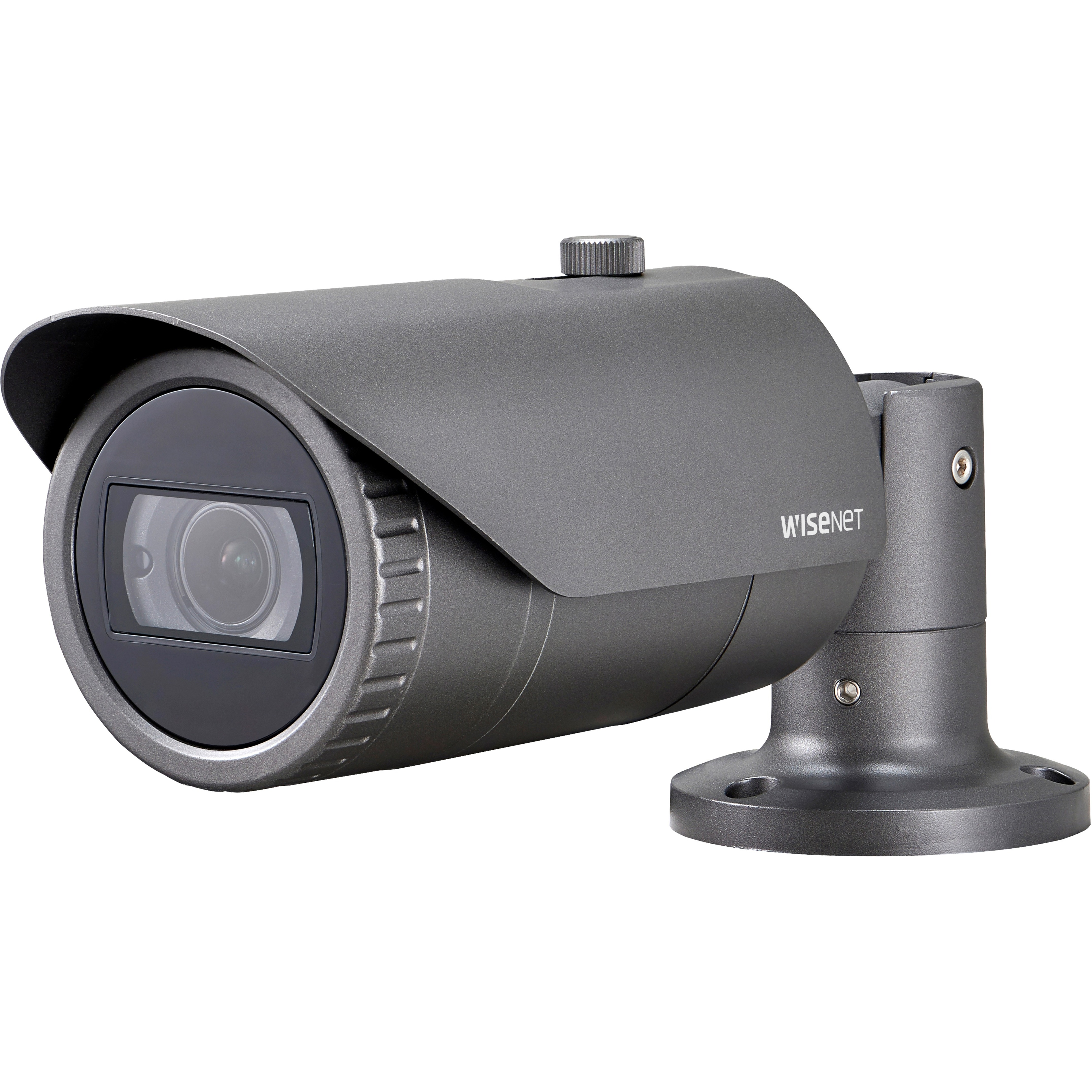 Wisenet QNO-8080R 5 Megapixel Outdoor Network Camera - Bullet - Dark Gray - 98.43 ft Infrared Night Vision - H.265, H.264, MJPEG - 2592 x 1944 - 3.20 mm Zoom Lens - 3.1x Optical - 30 fps - CMOS - Pole Mount, Box Mount