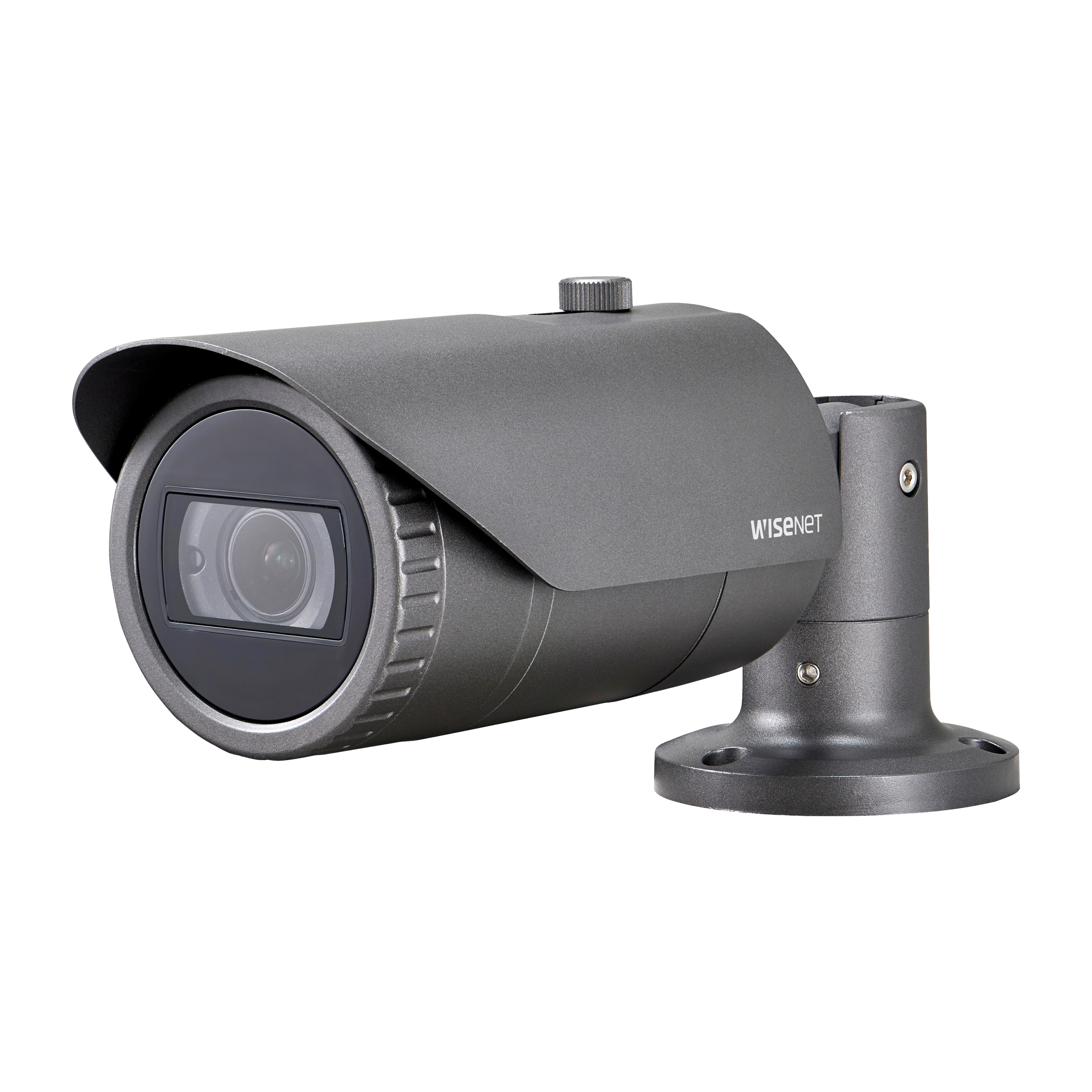 Wisenet QNO-8080R 5 Megapixel Outdoor Network Camera - Bullet - Dark Gray - 98.43 ft Infrared Night Vision - H.265, H.264, MJPEG - 2592 x 1944 - 3.20 mm Zoom Lens - 3.1x Optical - 30 fps - CMOS - Pole Mount, Box Mount