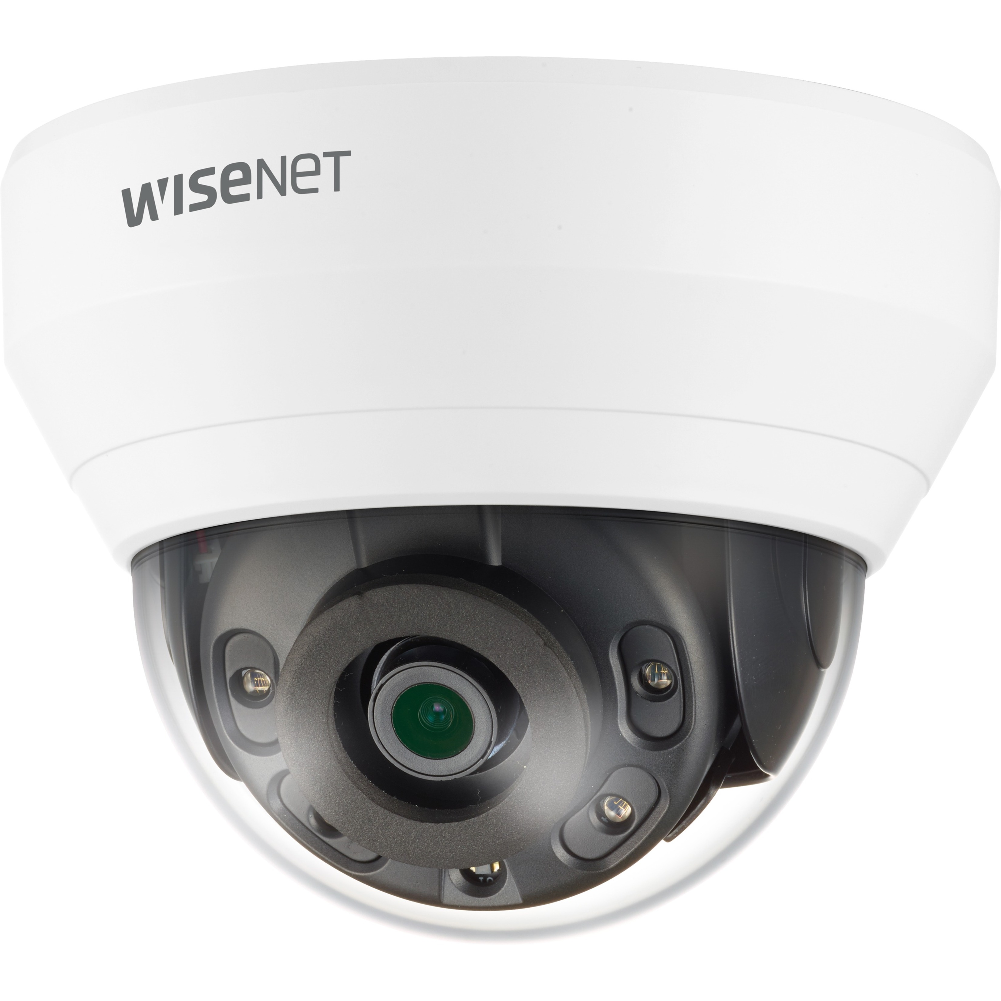 Wisenet QND-6012R 2 Megapixel Indoor Full HD Network Camera - Color, Monochrome - Dome - White - 65.62 ft Infrared Night Vision - H.264, MJPEG, H.265 - 1920 x 1080 - 2.80 mm Fixed Lens - 30 fps - CMOS - Wall Mount, Ceiling Mount