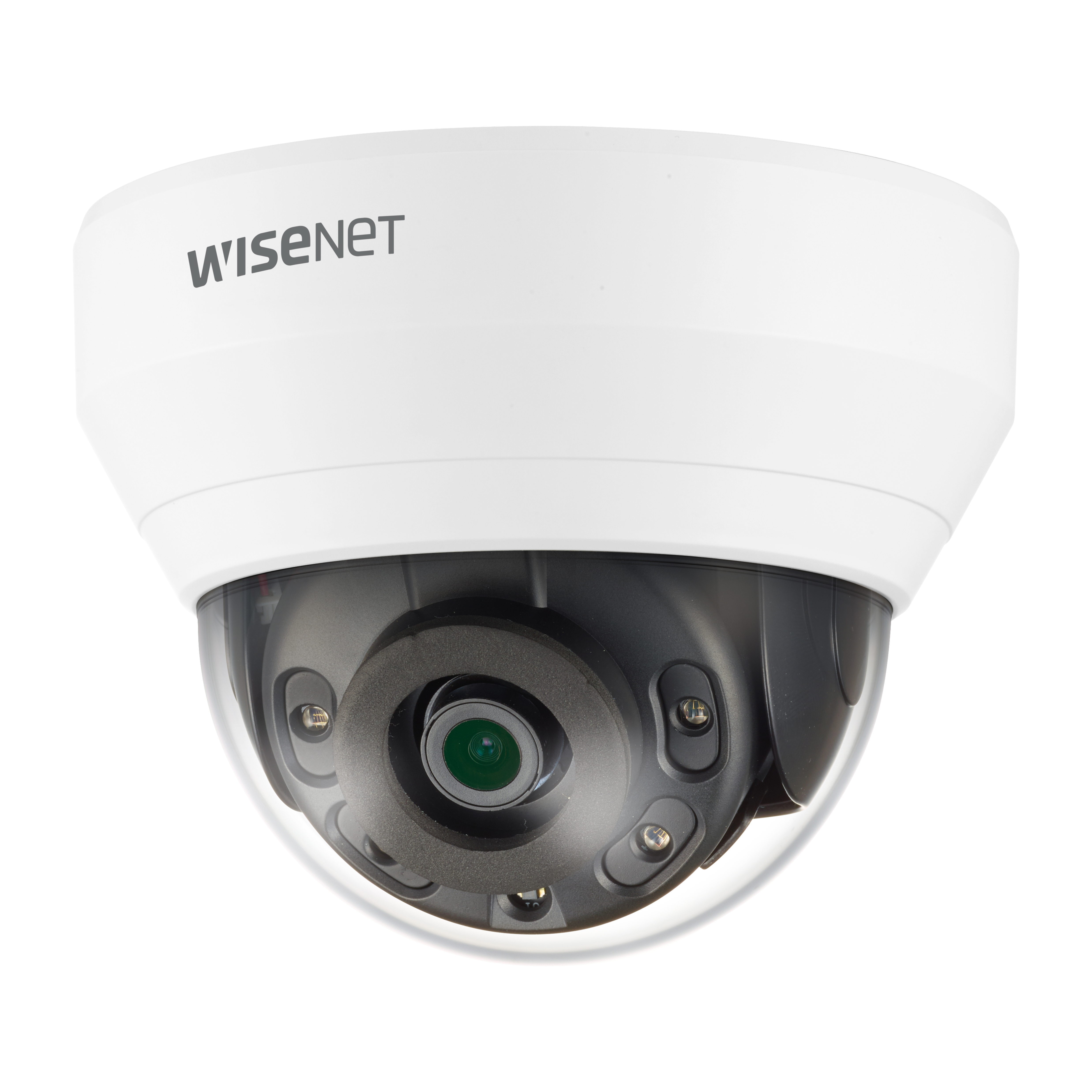 Wisenet QND-6012R 2 Megapixel Indoor Full HD Network Camera - Color, Monochrome - Dome - White - 65.62 ft Infrared Night Vision - H.264, MJPEG, H.265 - 1920 x 1080 - 2.80 mm Fixed Lens - 30 fps - CMOS - Wall Mount, Ceiling Mount