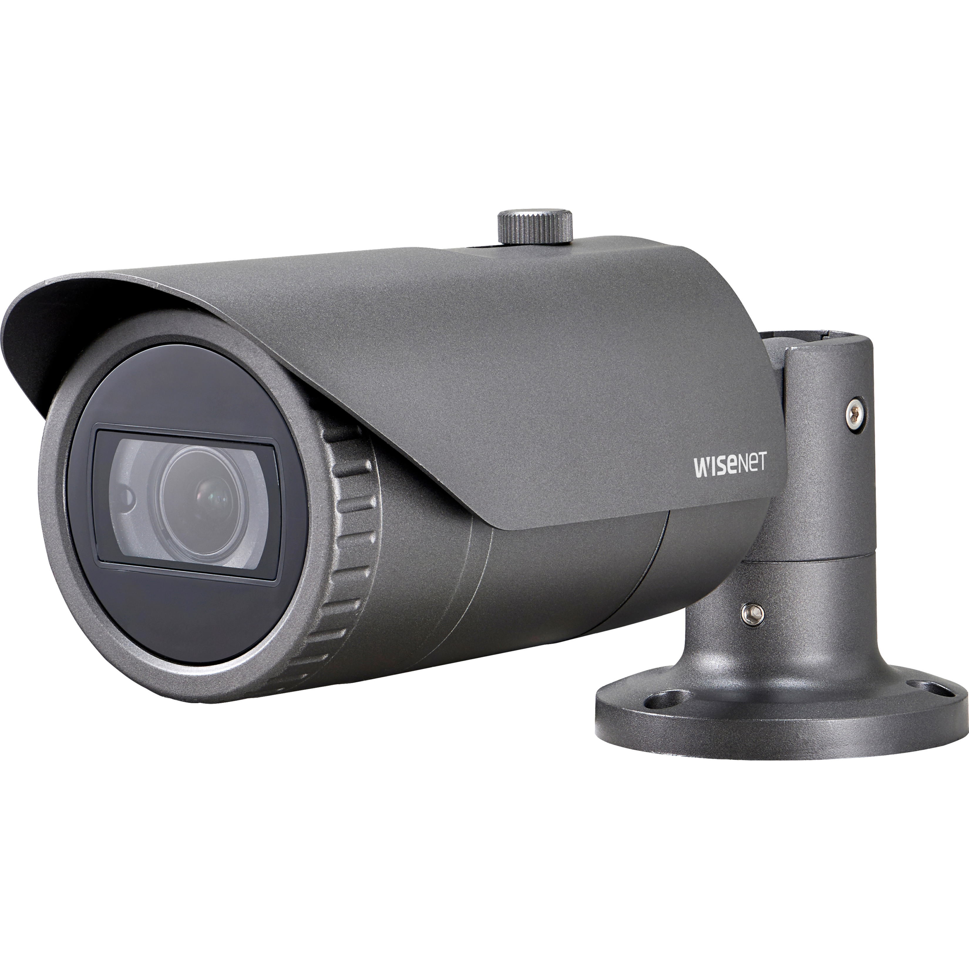 Wisenet QNO-6082R 2 Megapixel Outdoor Full HD Network Camera - Color, Monochrome - Bullet - Dark Gray - 98.43 ft Infrared Night Vision - H.264, MJPEG, H.265 - 1920 x 1080 - 3.20 mm- 10 mm Varifocal Lens - 3.1x Optical - 30 fps - CMOS - Pole Mount, Box Mount - IK10 - IP66