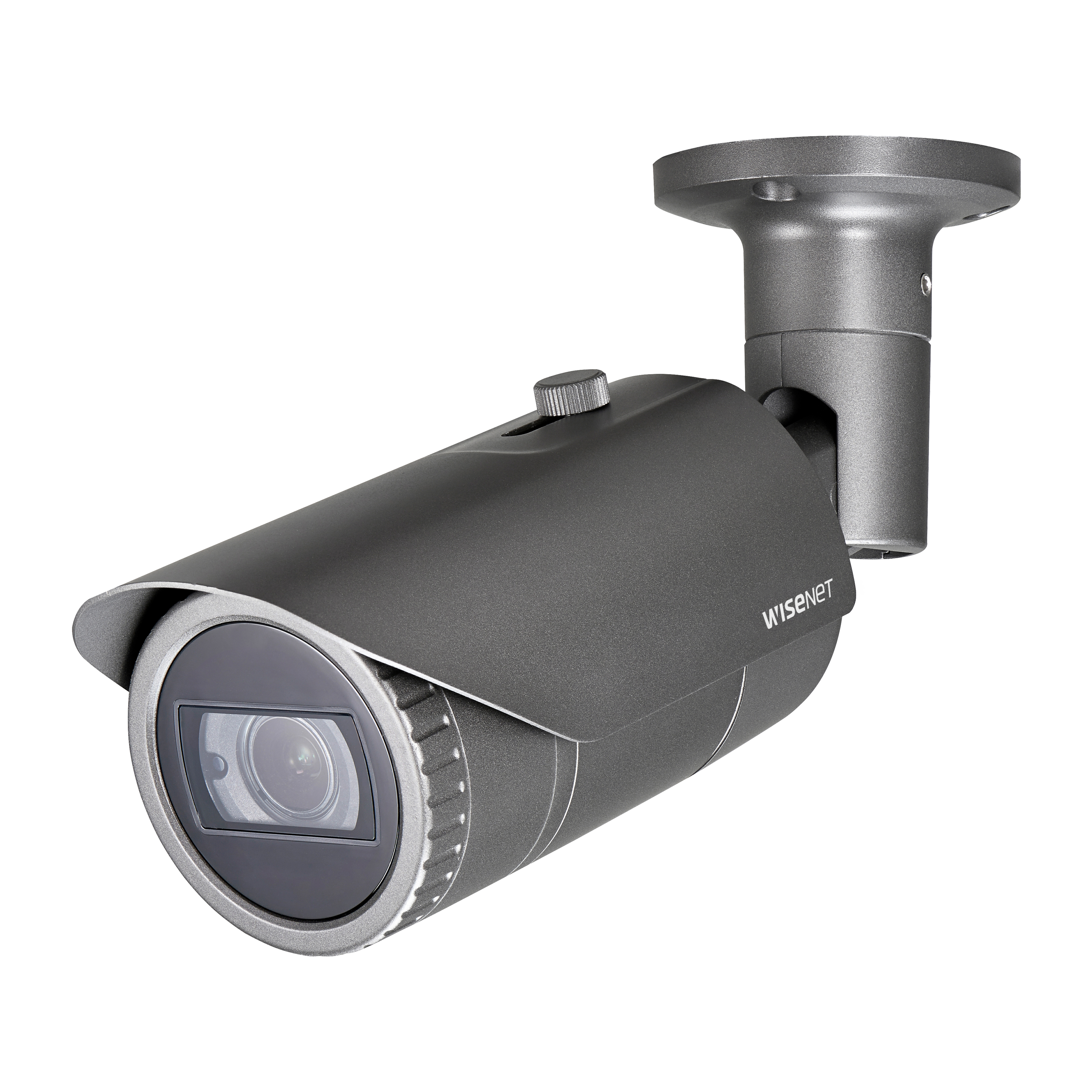 Wisenet QNO-6082R 2 Megapixel Outdoor Full HD Network Camera - Color, Monochrome - Bullet - Dark Gray - 98.43 ft Infrared Night Vision - H.264, MJPEG, H.265 - 1920 x 1080 - 3.20 mm- 10 mm Varifocal Lens - 3.1x Optical - 30 fps - CMOS - Pole Mount, Box Mount - IK10 - IP66
