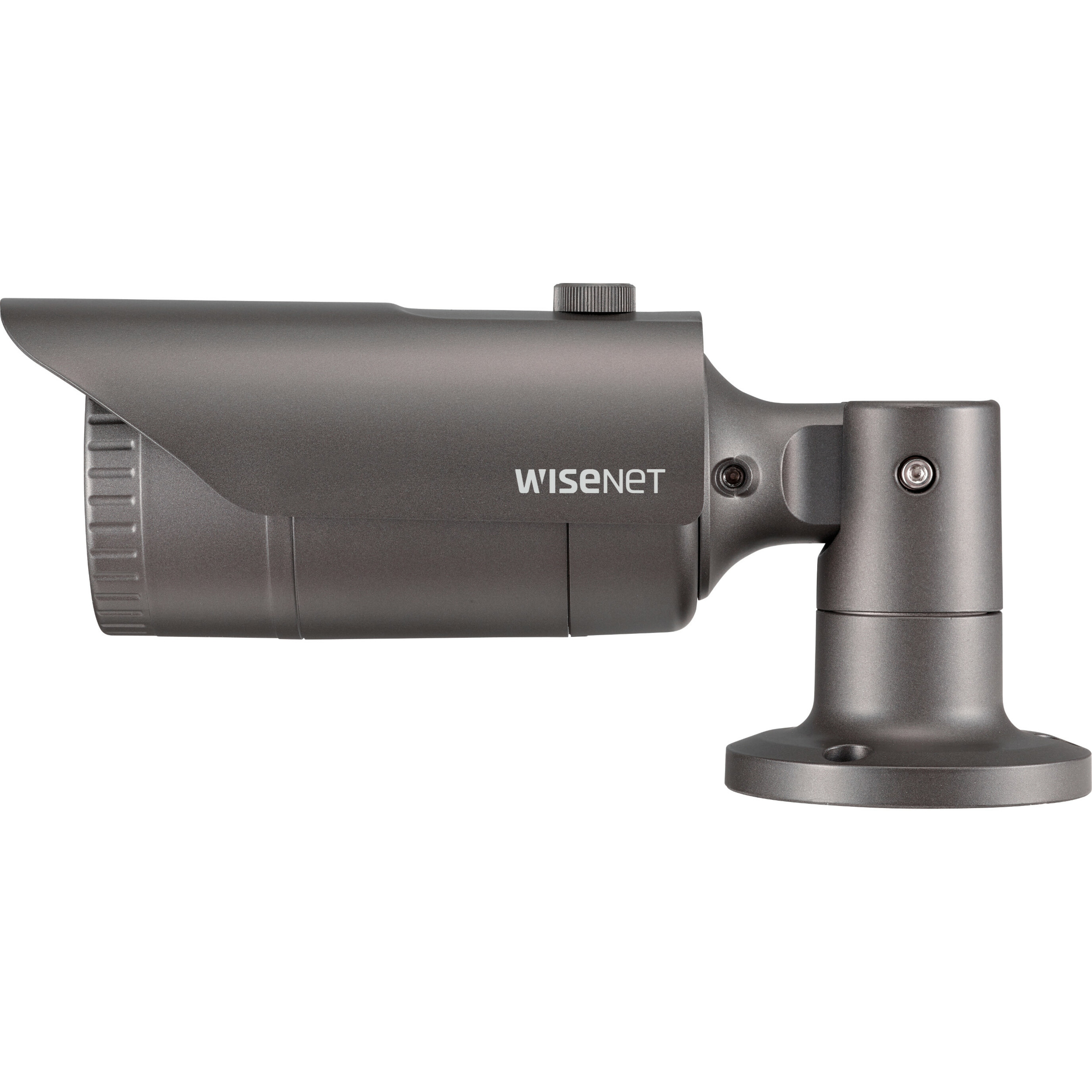 Wisenet QNO-8020R 5 Megapixel Outdoor Network Camera - Color, Monochrome - Bullet - Dark Gray - 82.02 ft Infrared Night Vision - H.264, MJPEG, H.265 - 2592 x 1944 - 4 mm Fixed Lens - 30 fps - CMOS - Pole Mount, Box Mount - IK10 - IP66