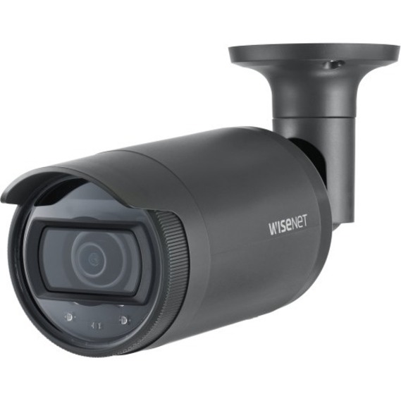 Wisenet LNO-6012R 2 Megapixel Outdoor HD Network Camera - Color, Monochrome - Bullet - Dark Gray - 98.43 ft Night Vision - H.264, MJPEG - 1920 x 1080 - 2.80 mm Fixed Lens - 30 fps - CMOS - Pole Mount