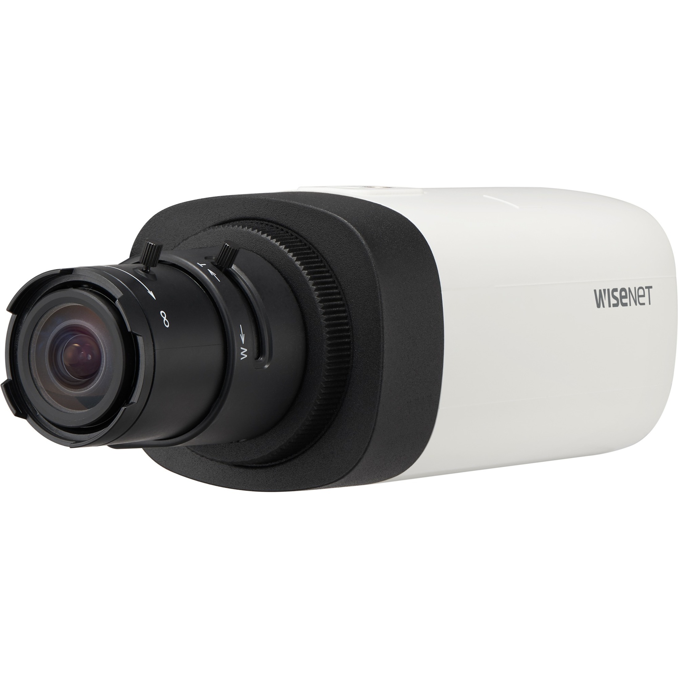 Wisenet HCB-7000A 4 Megapixel Indoor Surveillance Camera - Color - Box - Black, Ivory - 2560 x 1440 Fixed Lens - 30 fps - CMOS - Bracket Mount