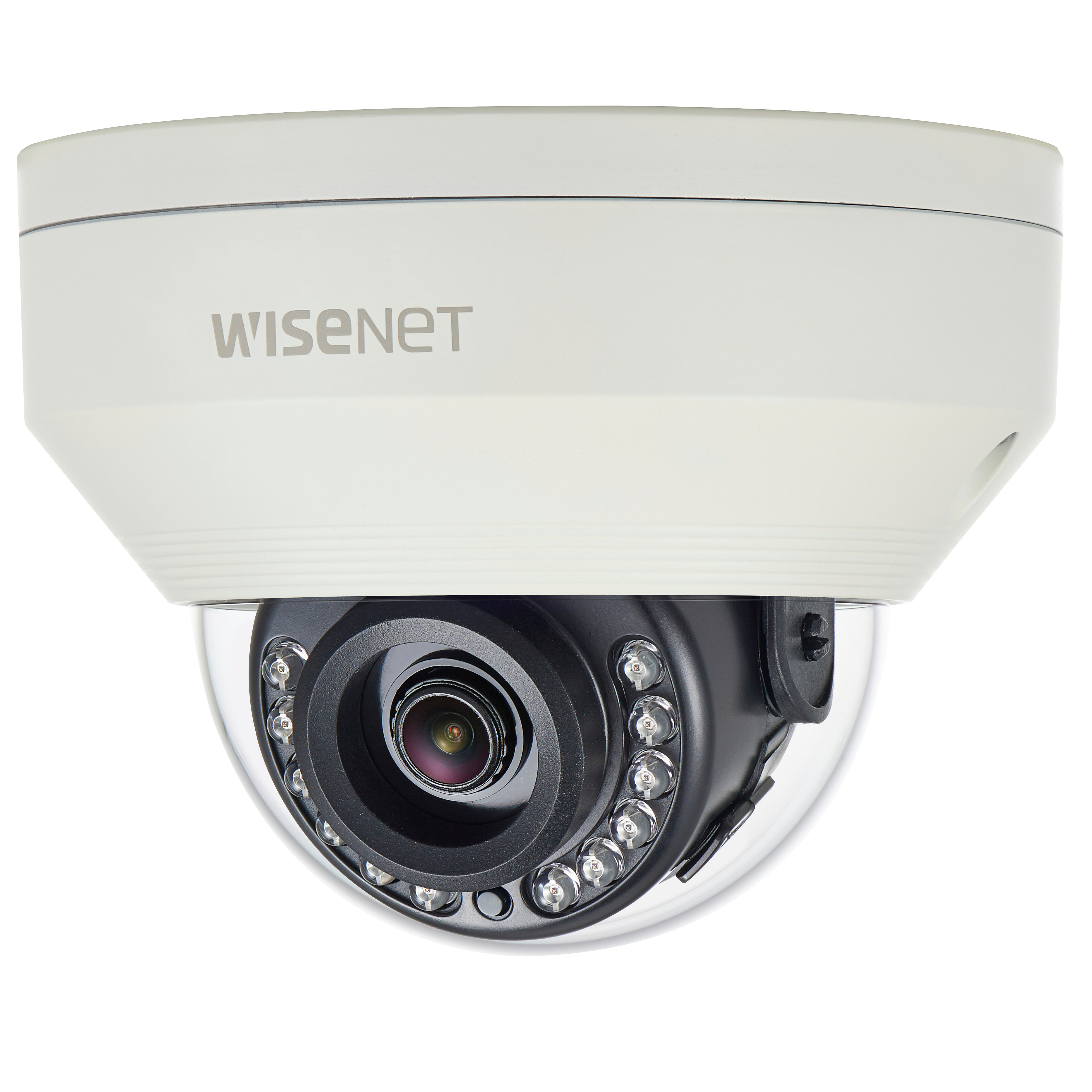 Wisenet HCV-7010R 4 Megapixel Outdoor HD Surveillance Camera - Color, Monochrome - Dome - Ivory - 65.62 ft - 2560 x 1440 - 2.80 mm Fixed Lens - CMOS - Board-in Type, Hanging Mount, Wall Mount, Gooseneck, Pendant Mount, Parapet Mount, Corner Mount, Box Mount - Weather Resistant, Vandal Resistant