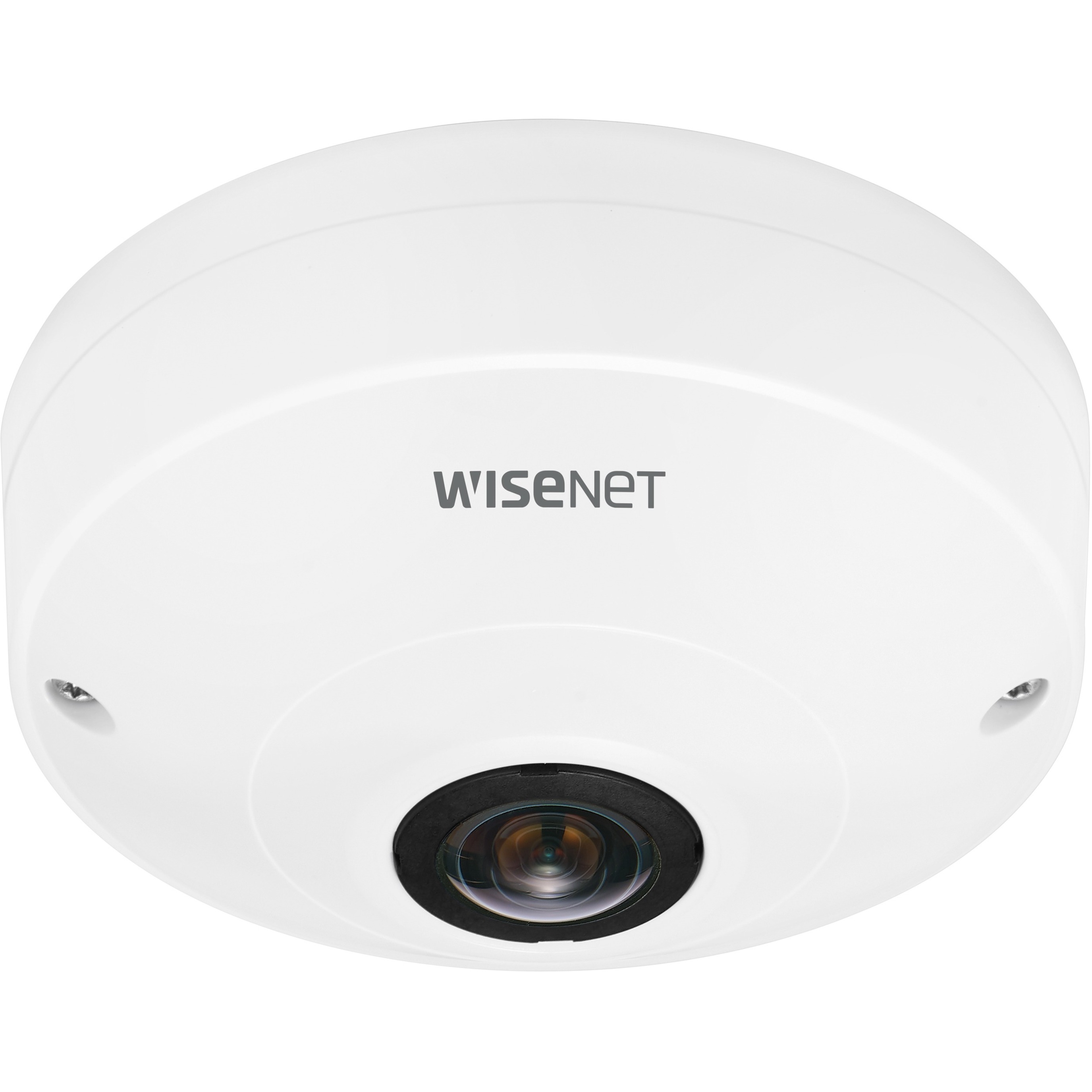 Wisenet QNF-8010 6 Megapixel Indoor Network Camera - Color - Fisheye - White - H.265, H.264, MJPEG, H.264M, H.264B, H.264H - 2048 x 2048 - 1.14 mm Fixed Lens - 30 fps - CMOS - Pole Mount, Pipe Mount, Box Mount, Pendant Mount, In-ceiling, Flush Mount, Corner Mount, Gooseneck, Wall Mount, Parapet Mount - IP42