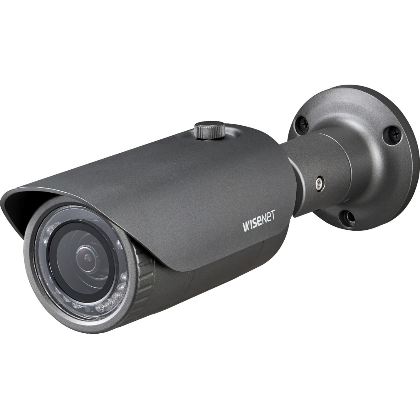 Wisenet HCO-7010R 4 Megapixel HD Surveillance Camera - Color, Monochrome - Bullet - Dark Gray - 65.62 ft - 2560 x 1440 - 2.80 mm Fixed Lens - CMOS - Board-in Type, Pole Mount, Backbox Mount - Weather Resistant, Vandal Resistant