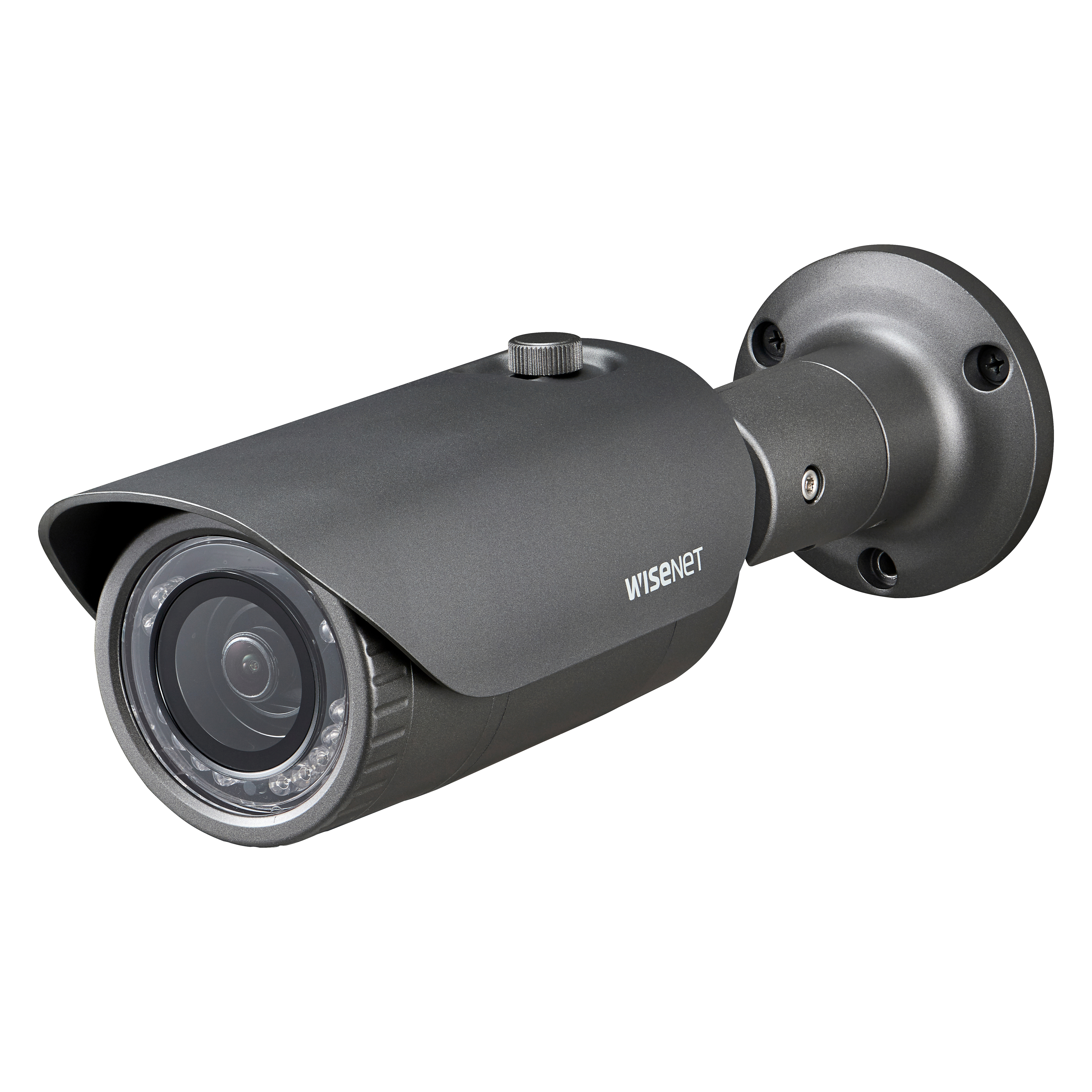 Wisenet HCO-7010R 4 Megapixel HD Surveillance Camera - Color, Monochrome - Bullet - Dark Gray - 65.62 ft - 2560 x 1440 - 2.80 mm Fixed Lens - CMOS - Board-in Type, Pole Mount, Backbox Mount - Weather Resistant, Vandal Resistant
