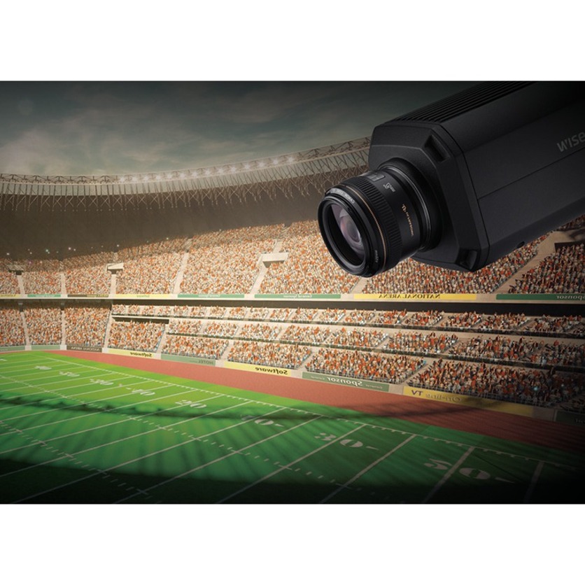 Wisenet TNB-9000 33.2 Megapixel Indoor/Outdoor 8K Network Camera - Color, Monochrome - Box - Black - H.265, H.264, H.264M, H.264H, MJPEG - 7680 x 4320 - 15 fps - CMOS - HDMI