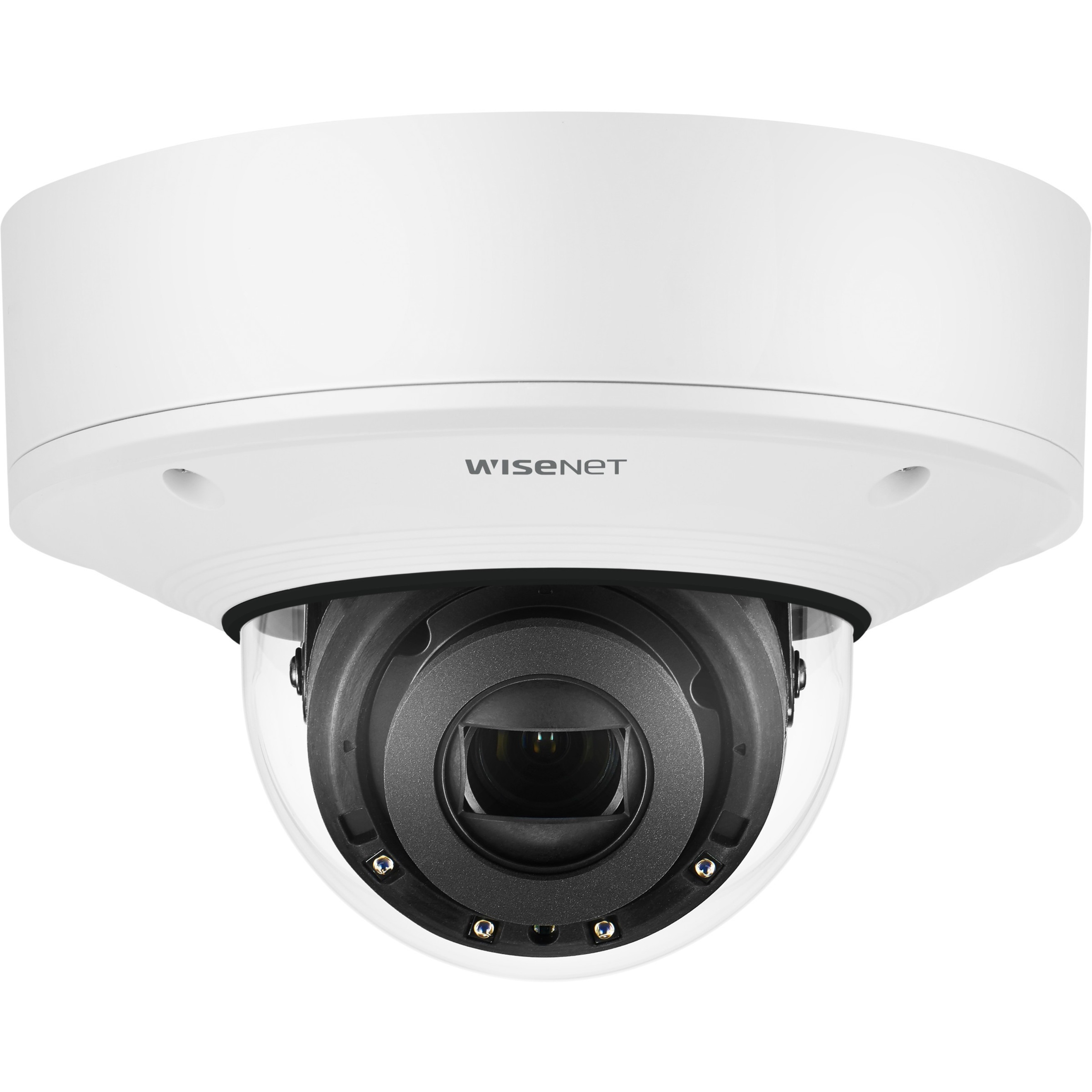 Wisenet XNV-6081RE 2 Megapixel Indoor/Outdoor HD Network Camera - Color, Monochrome - Dome - Signal White - 164.04 ft - H.265, H.264, MJPEG - 1920 x 1080 - 2.80 mm- 12 mm Zoom Lens - 4.3x Optical - 60 fps - CMOS - Wall Mount, Pendant Mount, Corner Mount, Parapet Mount, Pole Mount, Ceiling Mount, Roof Mount - IK10+ - IP66, IP67
