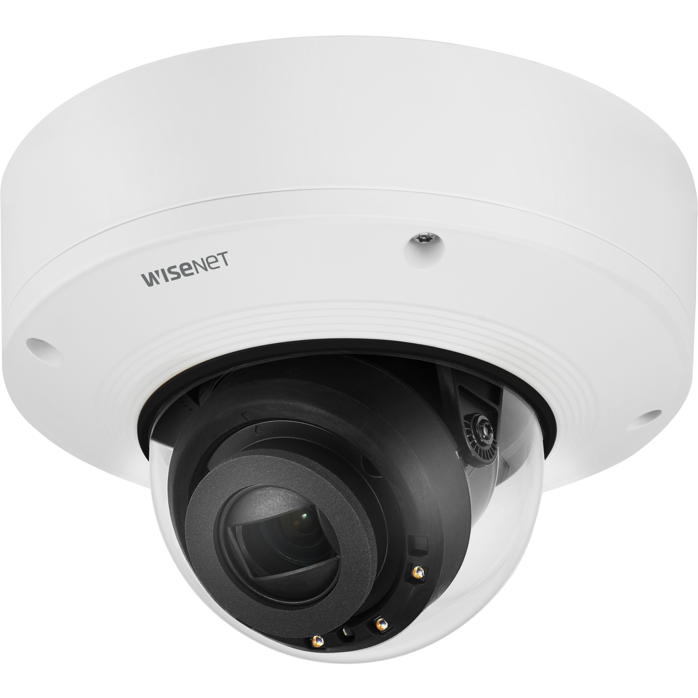 Wisenet XNV-6081RE 2 Megapixel Indoor/Outdoor HD Network Camera - Color, Monochrome - Dome - Signal White - 164.04 ft - H.265, H.264, MJPEG - 1920 x 1080 - 2.80 mm- 12 mm Zoom Lens - 4.3x Optical - 60 fps - CMOS - Wall Mount, Pendant Mount, Corner Mount, Parapet Mount, Pole Mount, Ceiling Mount, Roof Mount - IK10+ - IP66, IP67