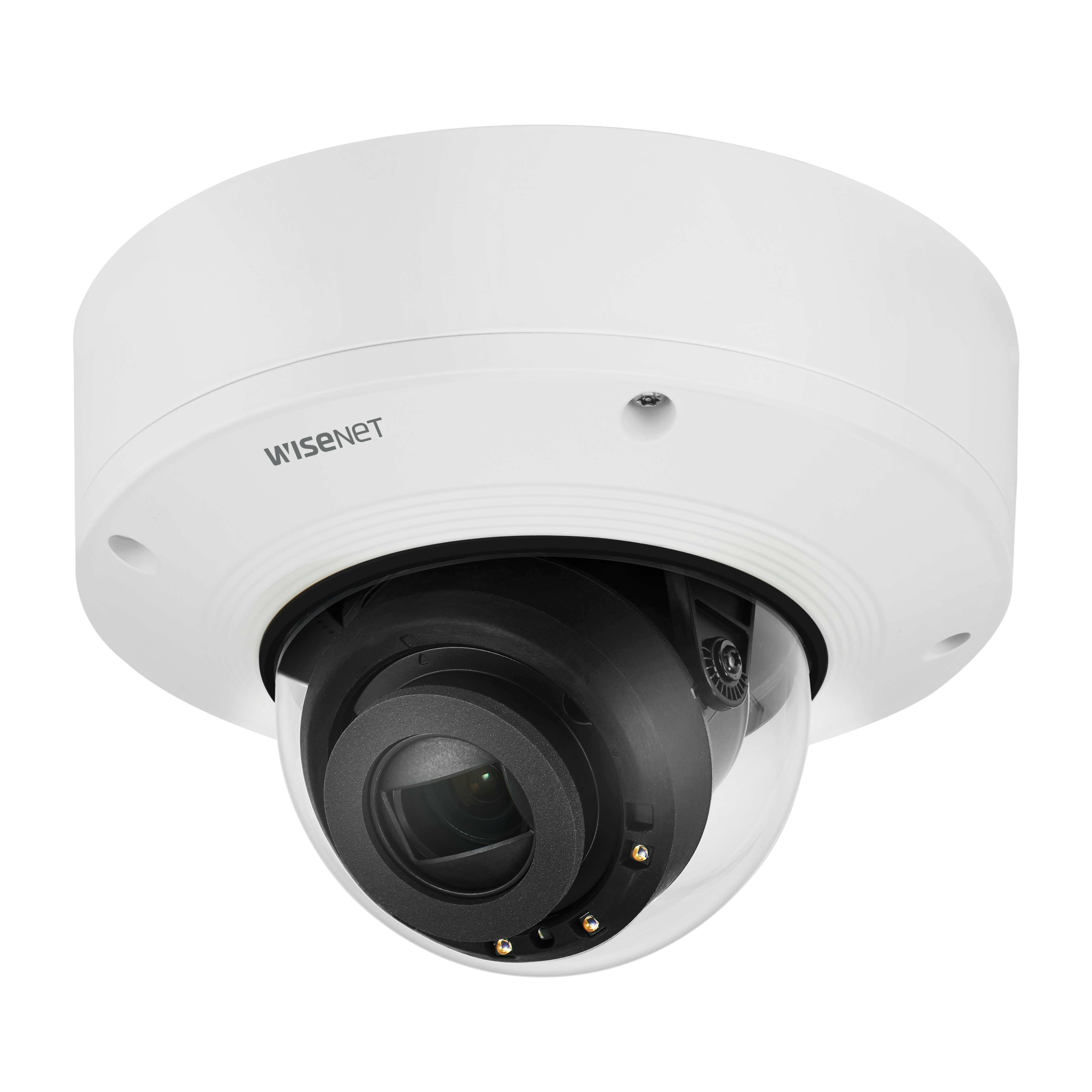 Wisenet XNV-6081RE 2 Megapixel Indoor/Outdoor HD Network Camera - Color, Monochrome - Dome - Signal White - 164.04 ft - H.265, H.264, MJPEG - 1920 x 1080 - 2.80 mm- 12 mm Zoom Lens - 4.3x Optical - 60 fps - CMOS - Wall Mount, Pendant Mount, Corner Mount, Parapet Mount, Pole Mount, Ceiling Mount, Roof Mount - IK10+ - IP66, IP67