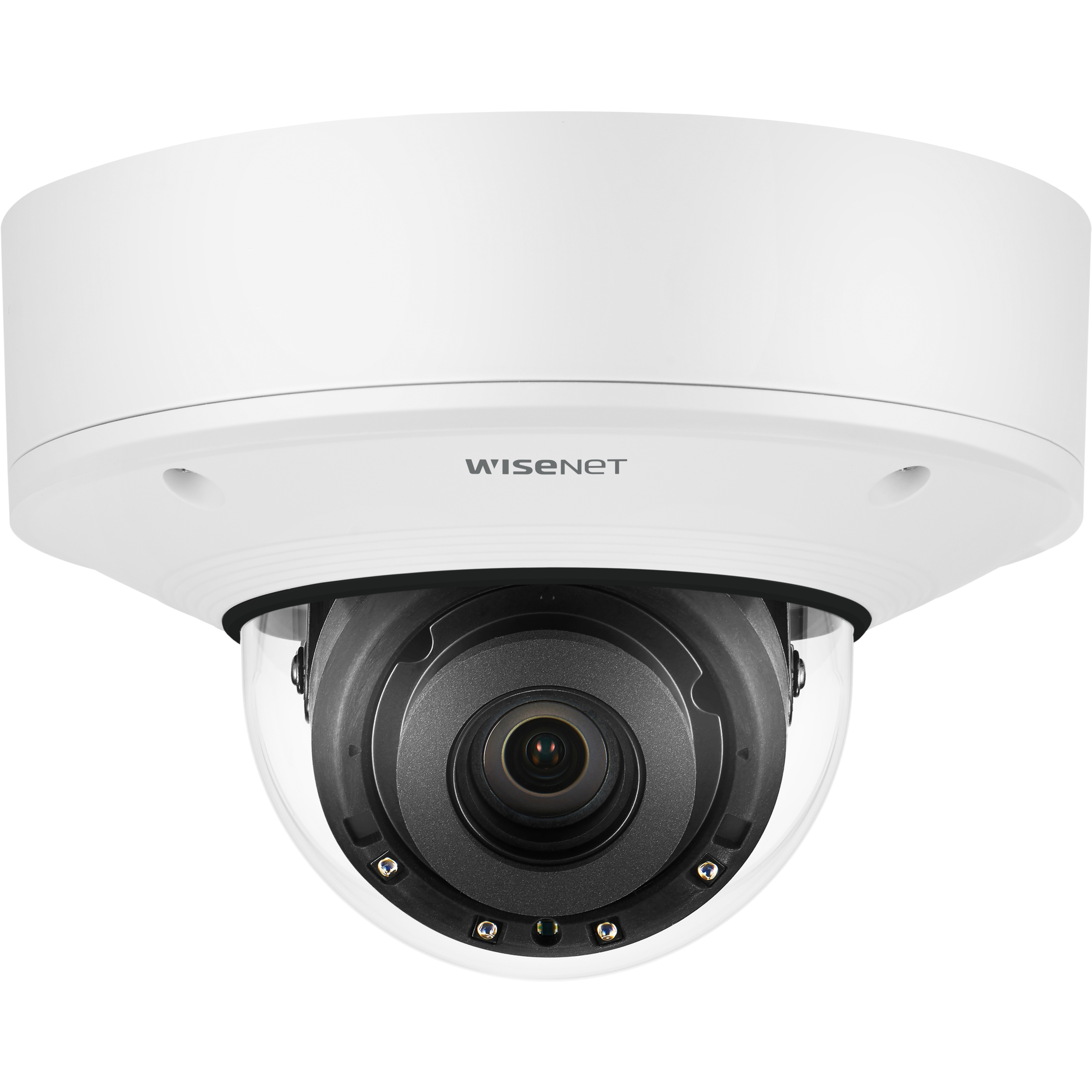 Hanwha Techwin PNV-A9081R 8 Megapixel Outdoor 4K Network Camera - Color - Dome - White - 98.43 ft Infrared Night Vision - H.264, MJPEG, H.265, H.264 (MP), H.264 HP - 3840 x 2160 - 4.50 mm- 10 mm Varifocal Lens - 2.2x Optical - 30 fps - CMOS - Hanging Mount, Conduit Mount, Gang Box Mount, Corner Mount, Wall Mount, Pendant Mount, Pipe Mount, Gooseneck, Parapet Mount, Pole Mount - IK10+ - IP66, IP67, IP6K9K - Vandal Resistant
