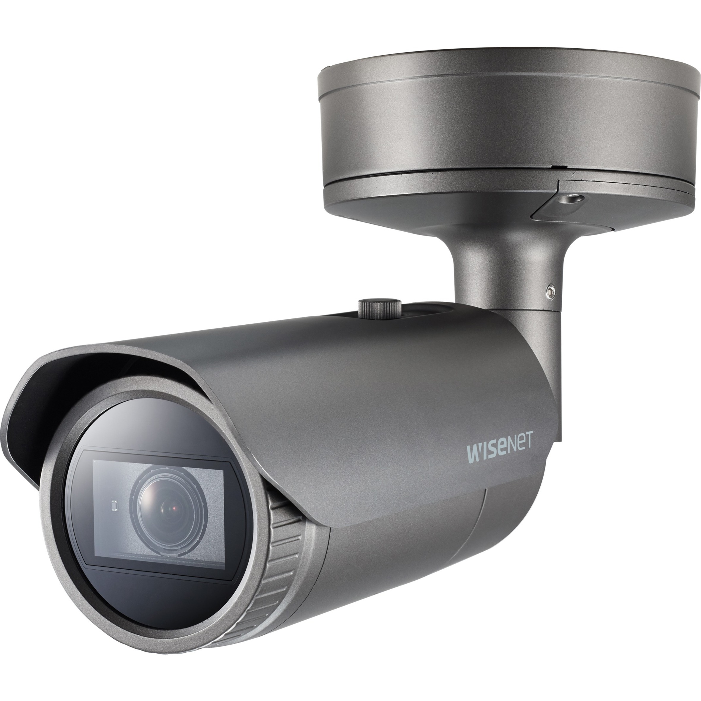 Hanwha Techwin PNO-A9081R 8 Megapixel Outdoor 4K Network Camera - Color - Bullet - White - 98.43 ft Infrared Night Vision - H.264, MJPEG, H.265, H.264 (MP), H.264 HP - 3840 x 2160 - 4.50 mm- 10 mm Varifocal Lens - 2.2x Optical - 30 fps - CMOS - Pole Mount - IK10 - IP66, IP67 - Vandal Resistant
