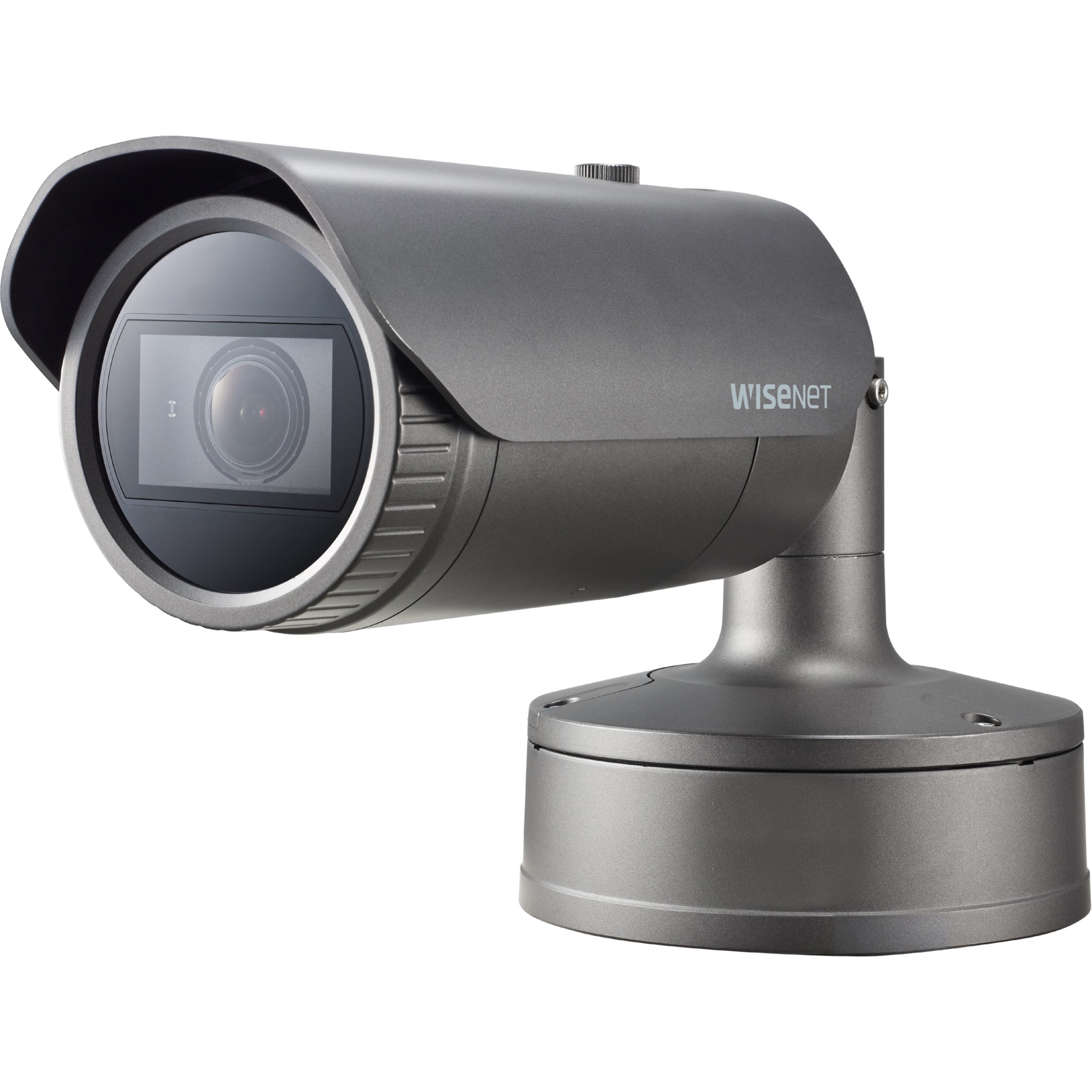 Hanwha Techwin PNO-A9081R 8 Megapixel Outdoor 4K Network Camera - Color - Bullet - White - 98.43 ft Infrared Night Vision - H.264, MJPEG, H.265, H.264 (MP), H.264 HP - 3840 x 2160 - 4.50 mm- 10 mm Varifocal Lens - 2.2x Optical - 30 fps - CMOS - Pole Mount - IK10 - IP66, IP67 - Vandal Resistant