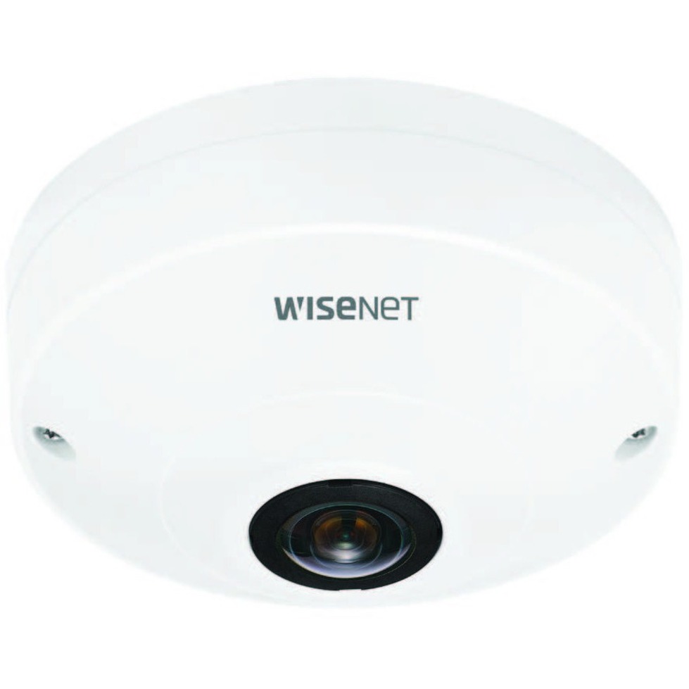 Wisenet QNF-9010 12 Megapixel Indoor Network Camera - Color - Fisheye - White - H.265, H.264, MJPEG, H.264M, H.264H - 3008 x 3008 - 1.08 mm Fixed Lens - 30 fps - CMOS - Pole Mount, Pipe Mount, Box Mount, Pendant Mount, In-ceiling, Flush Mount, Corner Mount, Gooseneck, Wall Mount, Parapet Mount - IP42