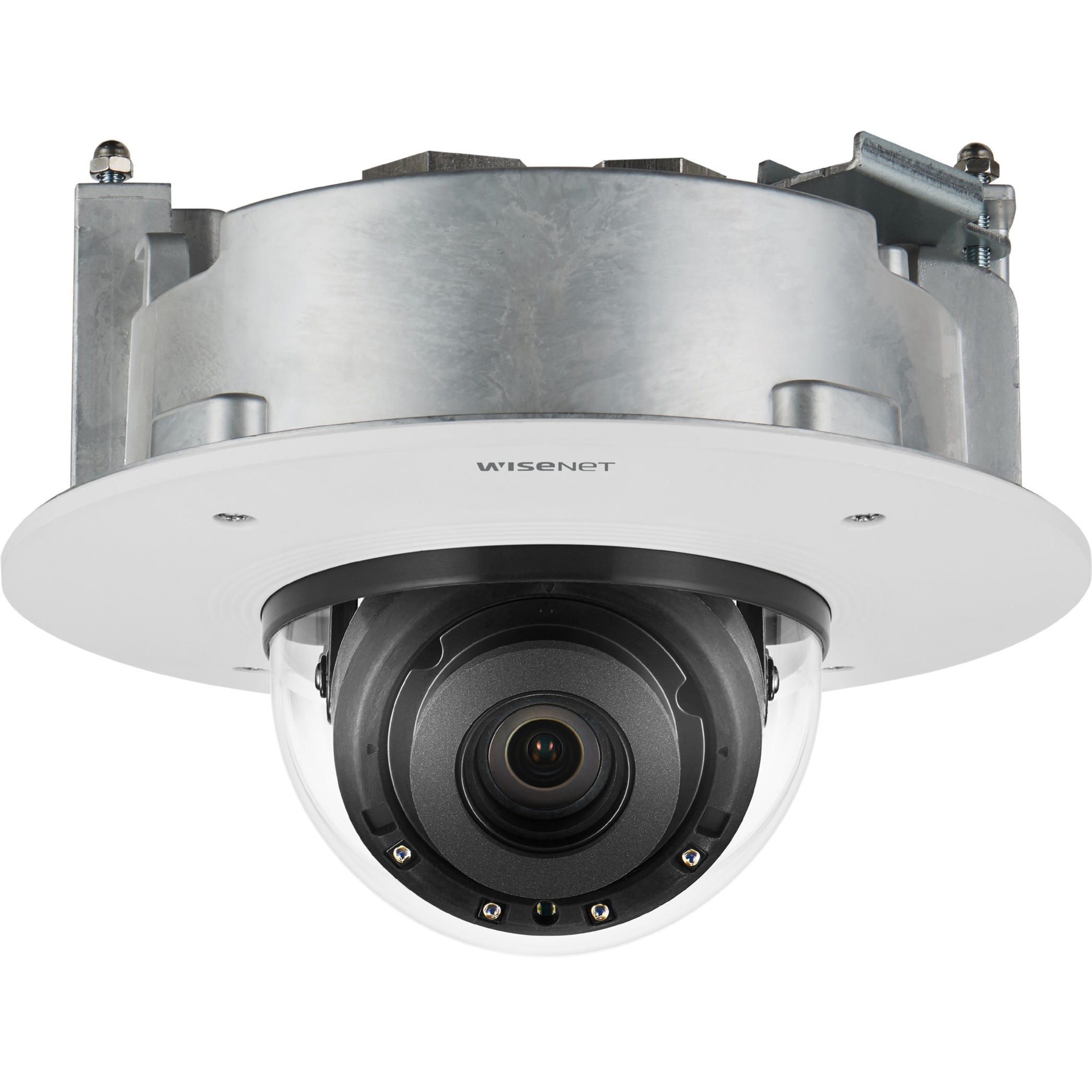 Hanwha Techwin PND-A9081RF 8 Megapixel Indoor 4K Network Camera - Color - Dome - White - 98.43 ft Infrared Night Vision - H.264, MJPEG, H.265, H.264 (MP), H.264 HP - 3840 x 2160 - 4.50 mm- 10 mm Varifocal Lens - 2.2x Optical - 30 fps - CMOS - Flush Mount, In-ceiling - IK10 - IP52