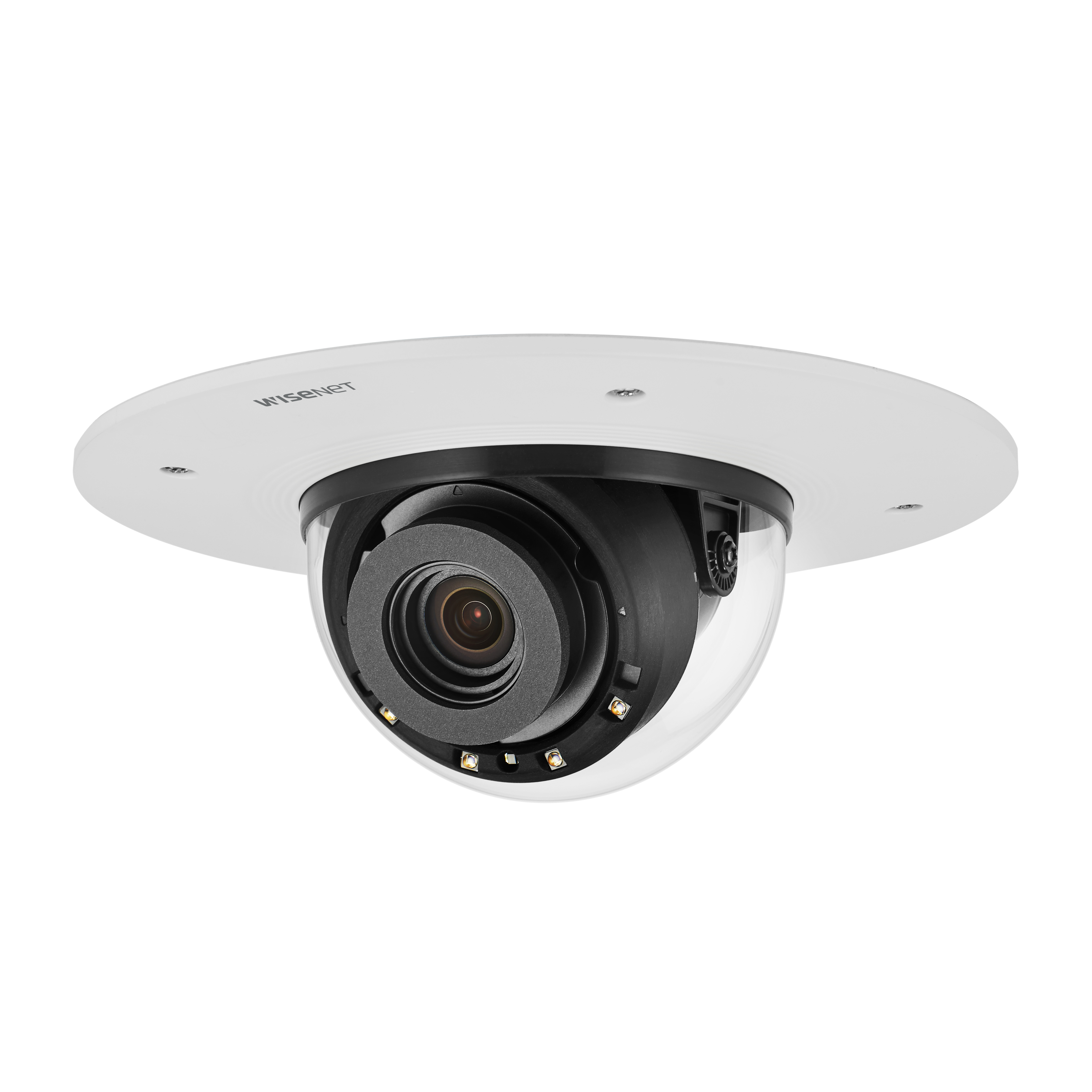 Hanwha Techwin PND-A9081RF 8 Megapixel Indoor 4K Network Camera - Color - Dome - White - 98.43 ft Infrared Night Vision - H.264, MJPEG, H.265, H.264 (MP), H.264 HP - 3840 x 2160 - 4.50 mm- 10 mm Varifocal Lens - 2.2x Optical - 30 fps - CMOS - Flush Mount, In-ceiling - IK10 - IP52