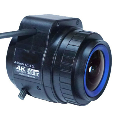 Wisenet SLA-T-M410DN - 4 mm to 10 mm - f/1.4 - f/2.4 - Varifocal Lens for CS Mount - Designed for Surveillance Camera - 2.5x Optical Zoom