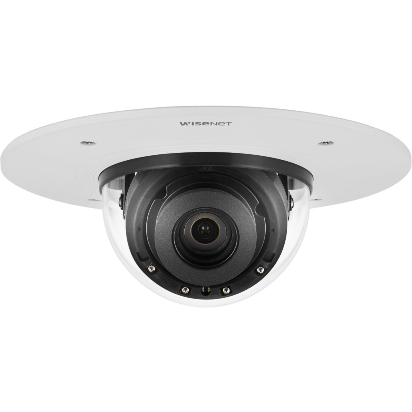 Wisenet XND-9082RF HD Network Camera - Color, Monochrome - Dome - Signal White - 131.23 ft - H.264, H.265, MJPEG - 3840 x 2160 - 2.80 mm- 8.40 mm Varifocal Lens - 3x Optical - 30 fps - CMOS - Flush Mount - IK10 - IP52