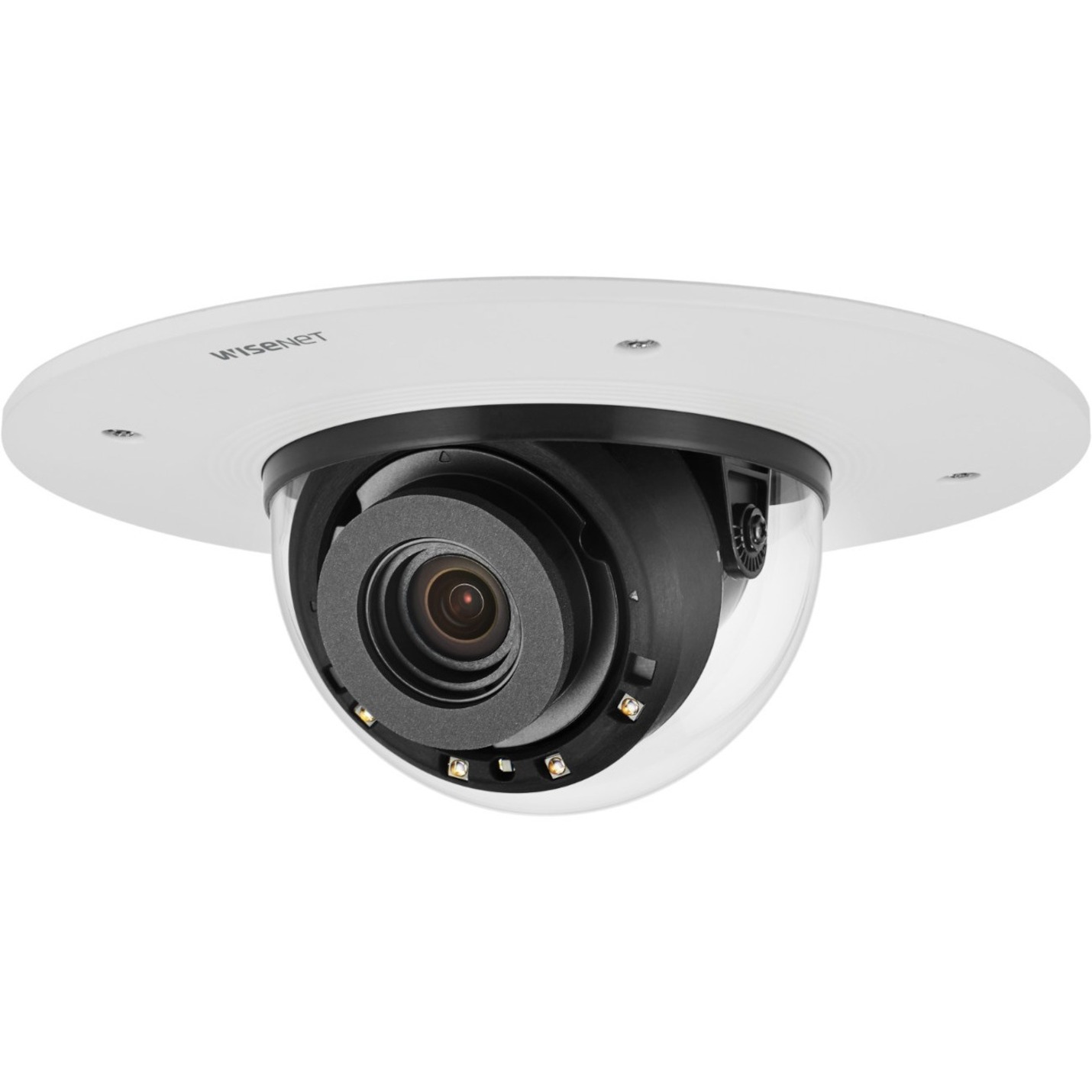 Wisenet XND-9082RF HD Network Camera - Color, Monochrome - Dome - Signal White - 131.23 ft - H.264, H.265, MJPEG - 3840 x 2160 - 2.80 mm- 8.40 mm Varifocal Lens - 3x Optical - 30 fps - CMOS - Flush Mount - IK10 - IP52