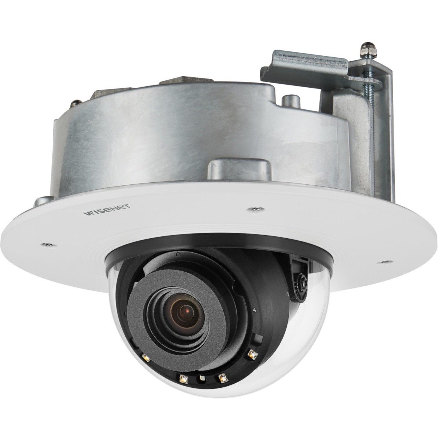 Wisenet XND-9082RF HD Network Camera - Color, Monochrome - Dome - Signal White - 131.23 ft - H.264, H.265, MJPEG - 3840 x 2160 - 2.80 mm- 8.40 mm Varifocal Lens - 3x Optical - 30 fps - CMOS - Flush Mount - IK10 - IP52