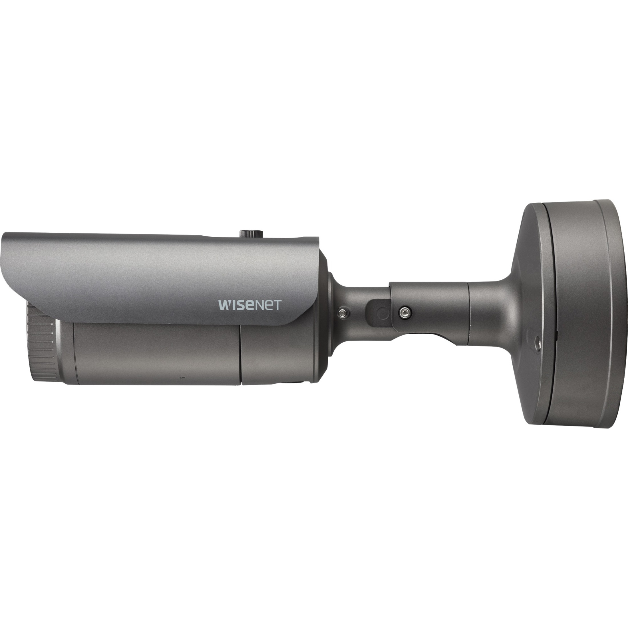 Hanwha Techwin XNO-8082R 6 Megapixel Indoor/Outdoor HD Network Camera - Color, Monochrome - Bullet - Dark Gray - 131.23 ft Night Vision - H.265, H.264, H.264M, H.264H, MJPEG - 3328 x 1872 - 2.80 mm- 8.40 mm Zoom Lens - 3x Optical - 30 fps - CMOS - Pole Mount - IK10 - IP66, IP67