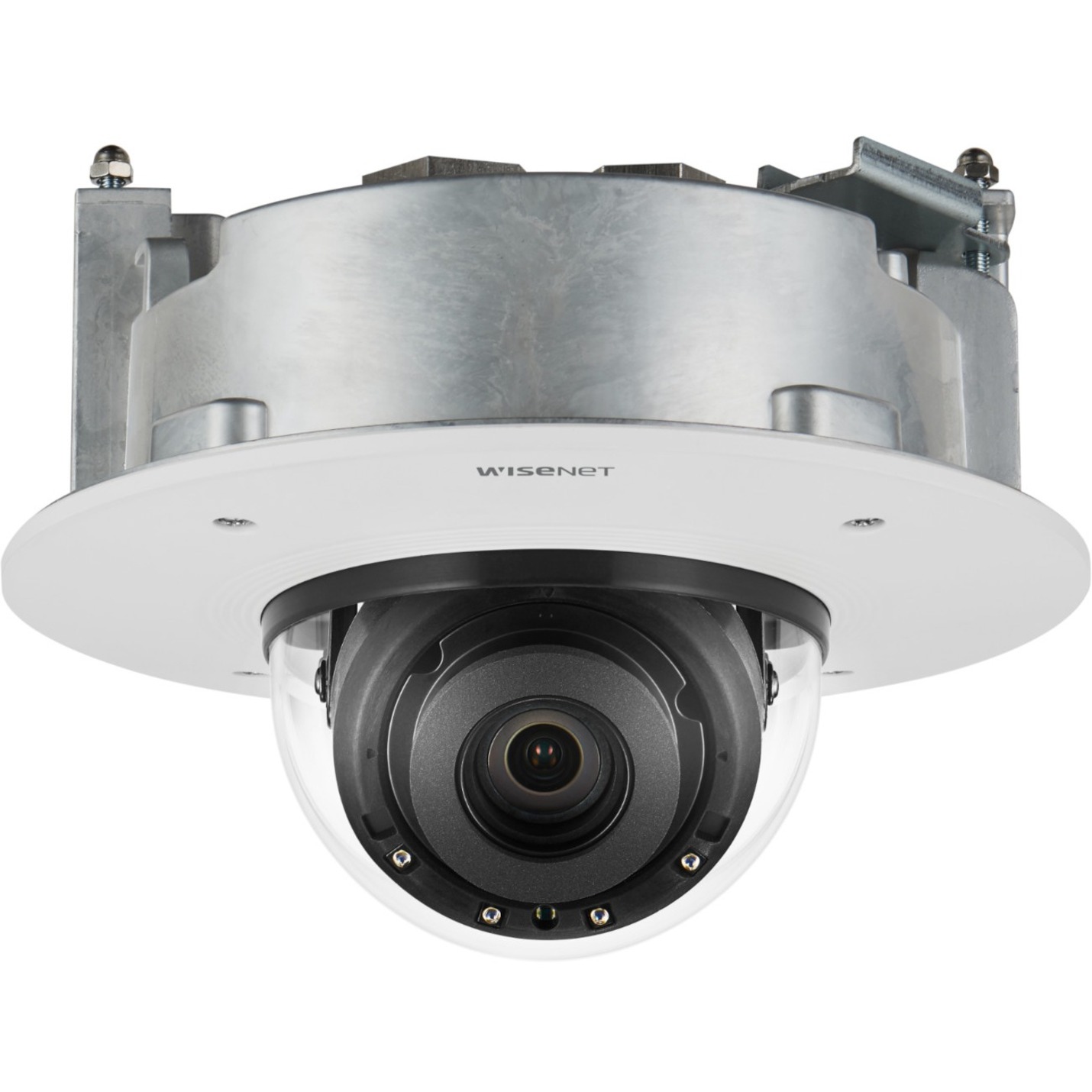 Wisenet XND-8082RF 6 Megapixel HD Network Camera - Color, Monochrome - Dome - Signal White - 131.23 ft Infrared Night Vision - H.264, H.265, MJPEG - 3328 x 1872 - 2.80 mm- 8.40 mm Varifocal Lens - 3x Optical - 30 fps - CMOS - Flush Mount - IK10 - IP52 - Shock Resistant