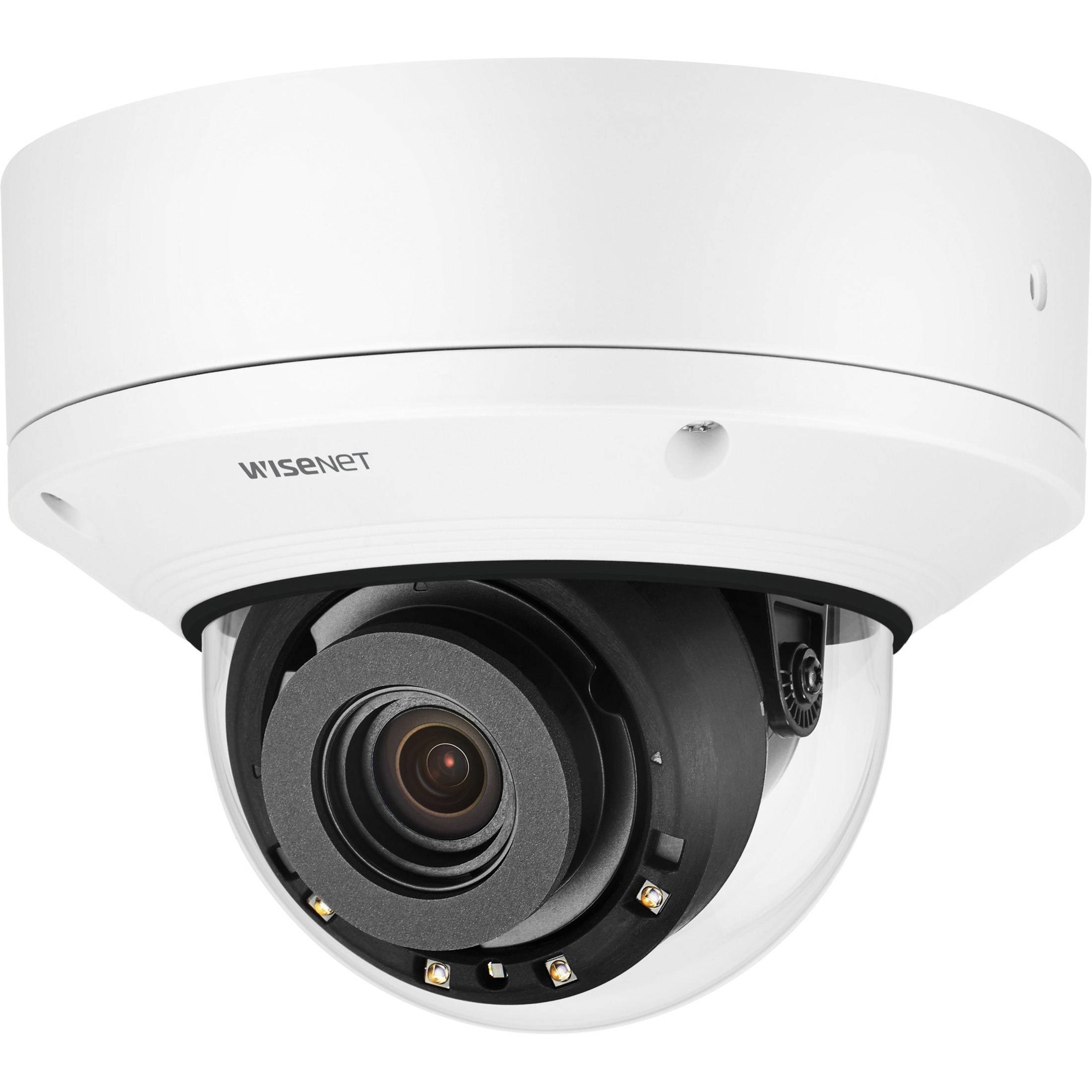 Wisenet XND-8082RV 6 Megapixel Indoor HD Network Camera - Color, Monochrome - Dome - Signal White - 131.23 ft Night Vision - H.264, H.265, MJPEG - 3328 x 1872 - 2.80 mm- 8.40 mm Varifocal Lens - 3x Optical - 30 fps - CMOS - Wall Mount, Gooseneck, Pendant Mount, Parapet Mount, Pole Mount, Corner Mount, Pipe Mount, Backbox Mount - IK10 - IP52