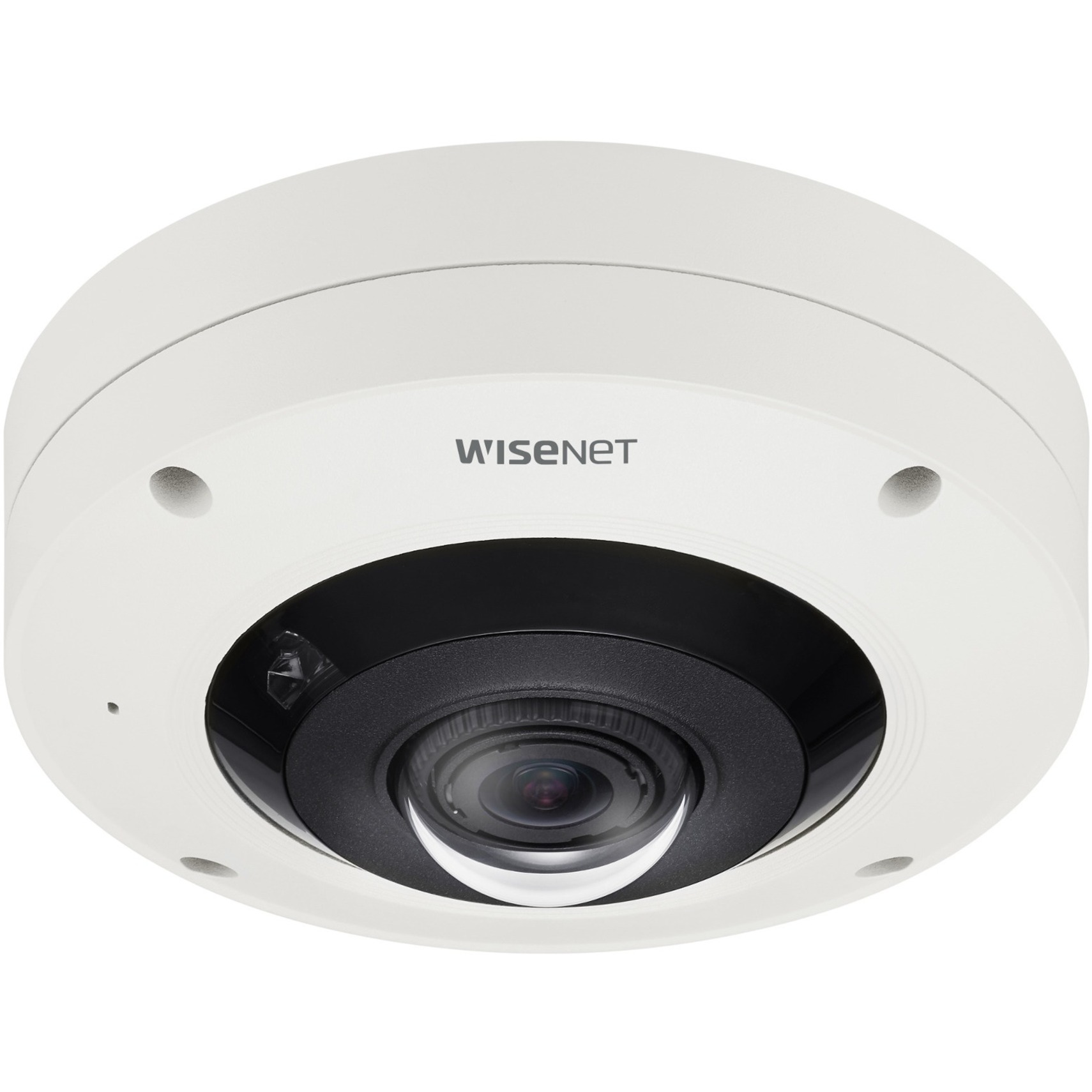 Wisenet XNF-9010RV 12 Megapixel Outdoor Network Camera - Color - Fisheye - White - 32.81 ft Infrared Night Vision - H.264, H.265, MJPEG - 3008 x 3008 - 1.08 mm Fixed Lens - 30 fps - CMOS - Wall Mount - IK10 - IP66