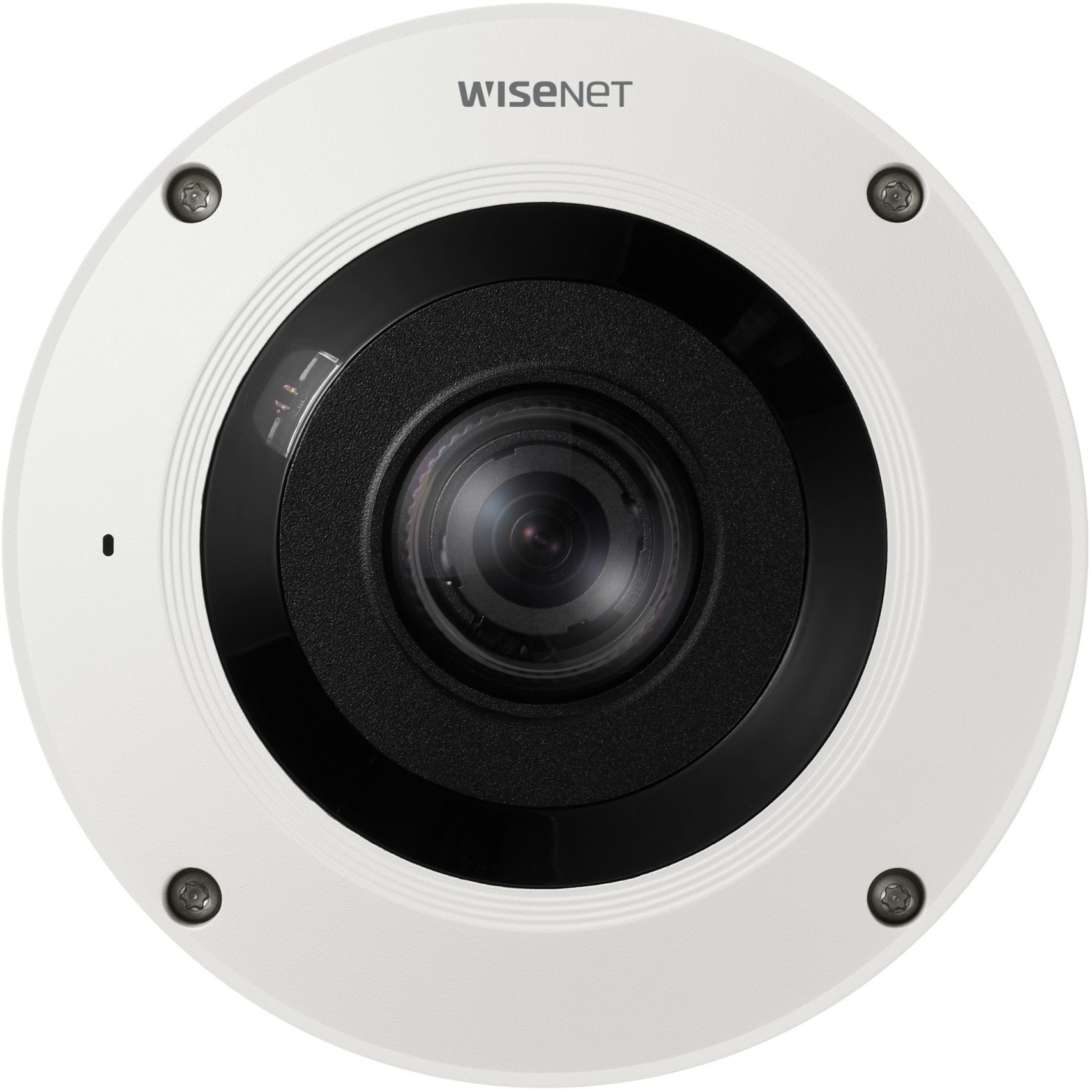 Wisenet XNF-9010RVM 12 Megapixel HD Network Camera - Color - Fisheye - Signal White - 32.81 ft Night Vision - H.264, H.265, MJPEG - 3008 x 3008 - 1.08 mm Fixed Lens - 30 fps - CMOS - Wall Mount - IK10 - IP66