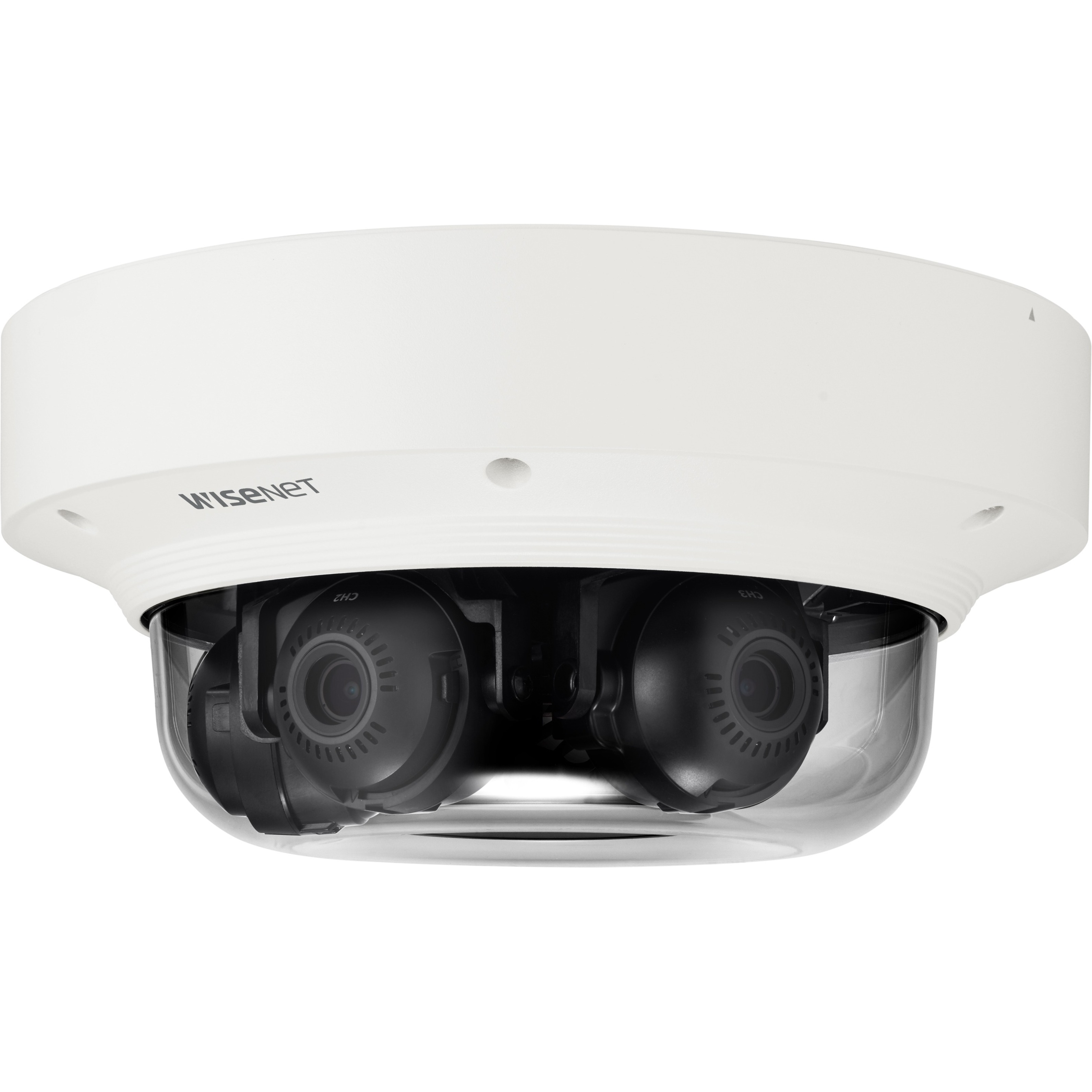 Wisenet PNM-8082VT 2 Megapixel Outdoor Full HD Network Camera - Color - Dome - White - H.265, H.264, MJPEG, H.264B, H.264H, H.264M - 1920 x 1080 - 3 mm- 6 mm Varifocal Lens - 2x Optical - 30 fps - CMOS - Wall Mount, Pendant Mount, Ceiling Mount, Corner Mount, Pole Mount, Parapet Mount, Roof Mount, Box Mount, Backbox Mount, Gang Box Mount - IK10 - IP66