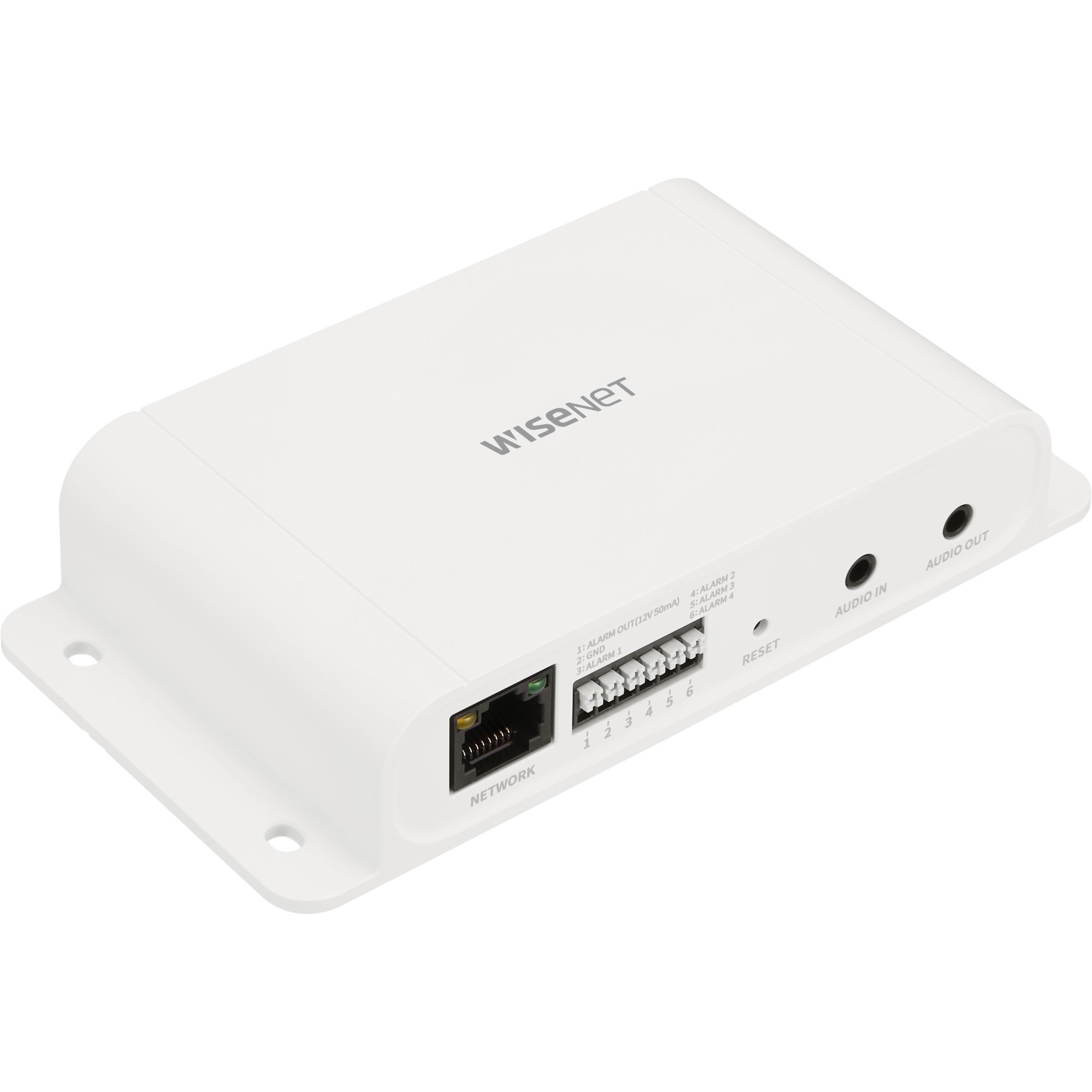 Hanwha Techwin SPM-4210 Network I/O Box - Plug-in Installation, Microphone, PoE - White
