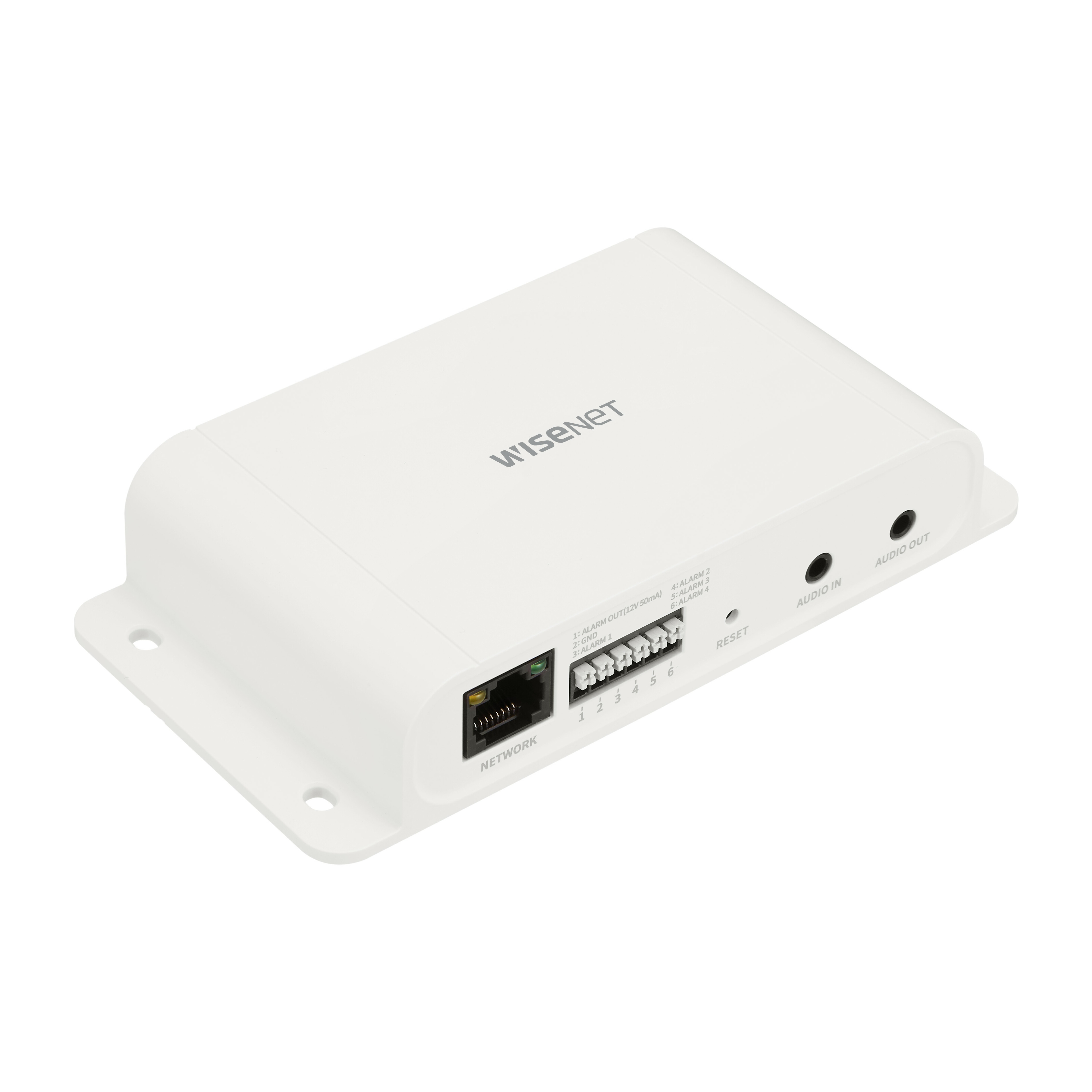 Hanwha Techwin SPM-4210 Network I/O Box - Plug-in Installation, Microphone, PoE - White