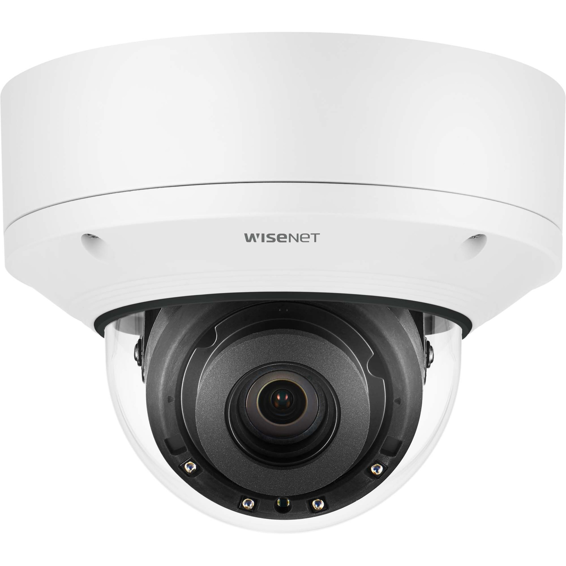 Wisenet PND-A6081RV 2 Megapixel Indoor/Outdoor HD Network Camera - Color - Dome - White - 131.23 ft Night Vision - H.265, H.264, MJPEG - 1920 x 1080 - 4.38 mm- 9.33 mm Varifocal Lens - 2.1x Optical - 120 fps - CMOS - Wall Mount, Ceiling Mount, Pole Mount, Corner Mount, Parapet Mount - IK10 - IP52