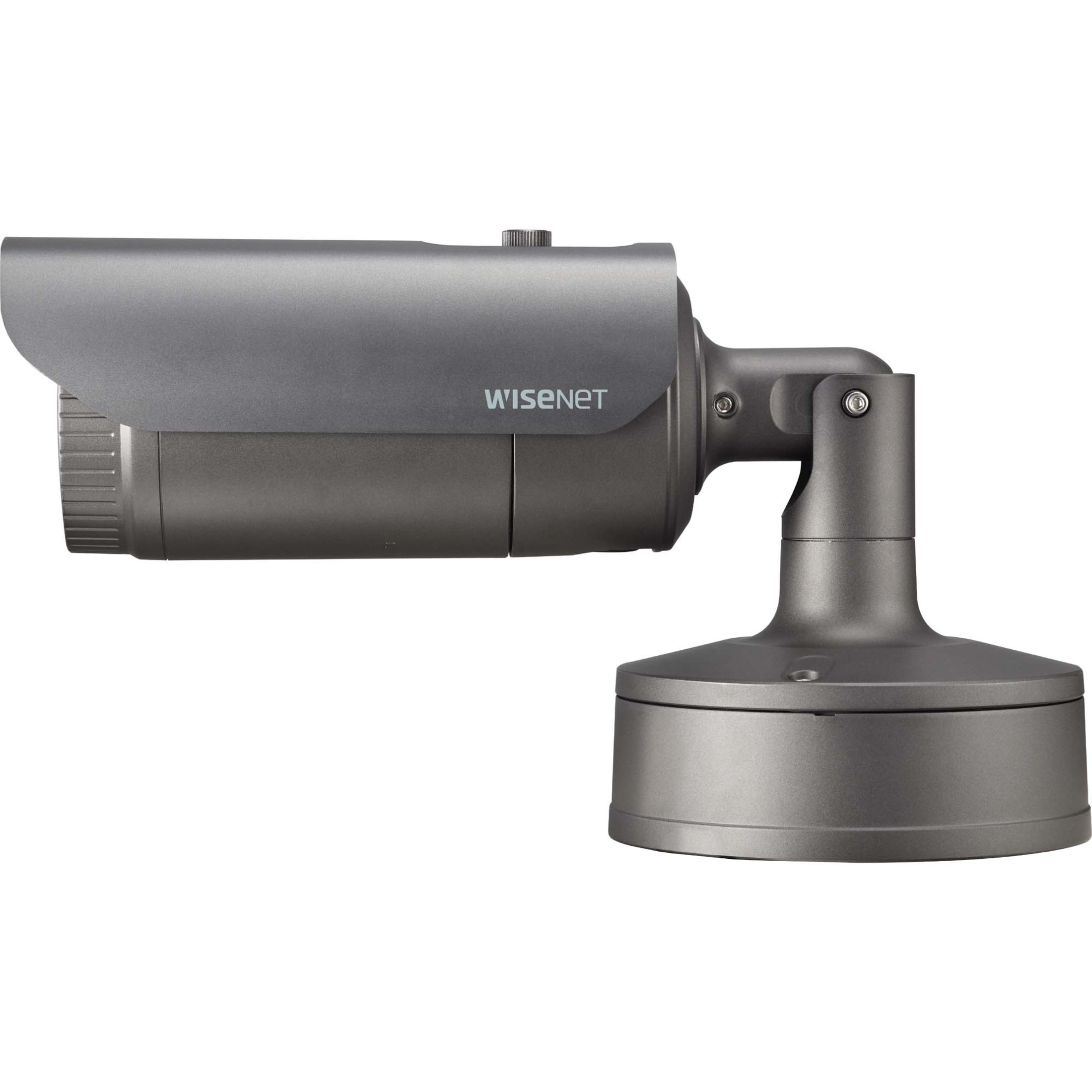 Wisenet PNO-A6081R 2 Megapixel Indoor/Outdoor HD Network Camera - Color - Bullet - Dark Gray - 131.23 ft Night Vision - H.265, H.264, MJPEG - 1920 x 1080 - 4.38 mm- 9.33 mm Varifocal Lens - 2.1x Optical - 120 fps - CMOS - Pole Mount - IK10 - IP66, IP67, IP6K9K