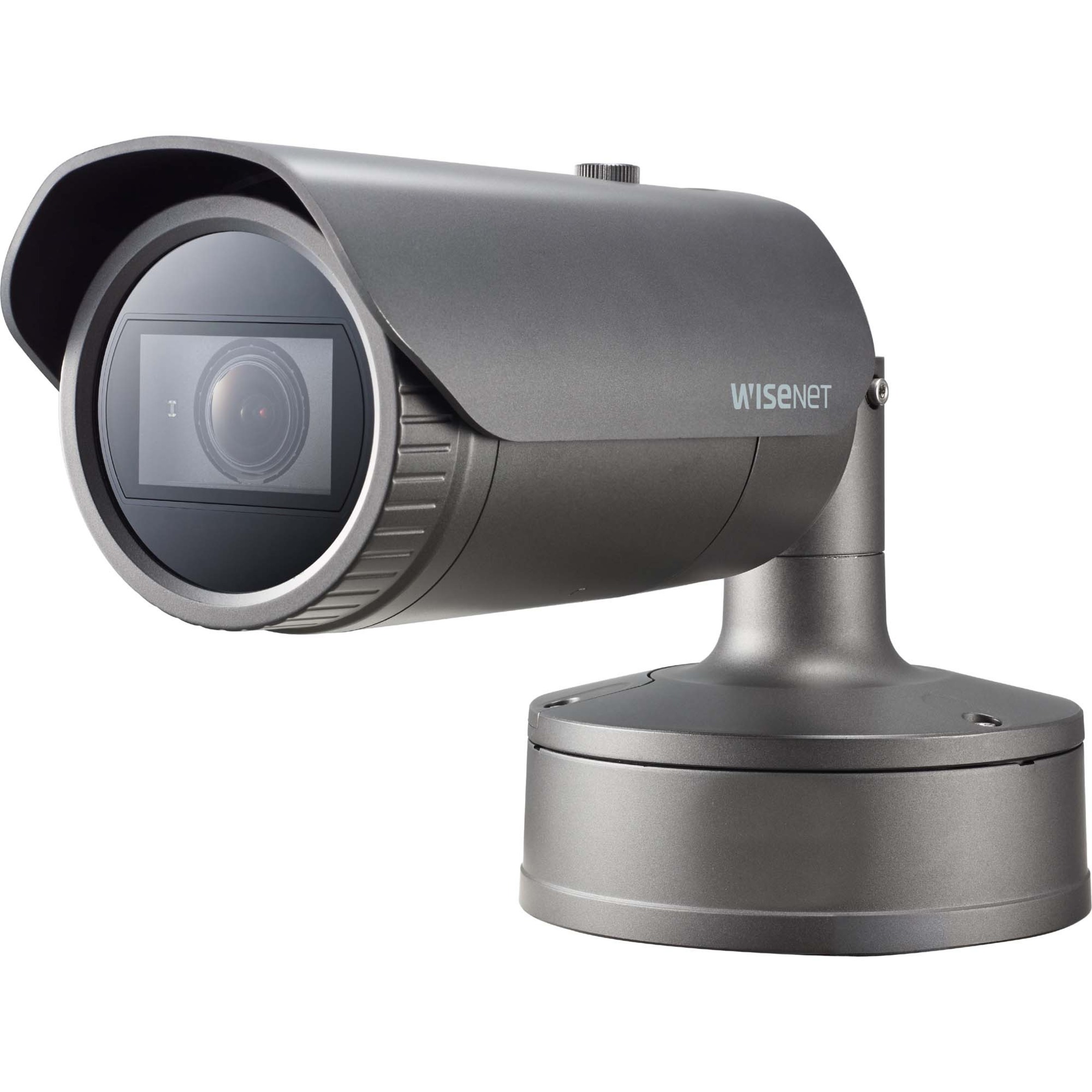 Wisenet PNO-A6081R 2 Megapixel Indoor/Outdoor HD Network Camera - Color - Bullet - Dark Gray - 131.23 ft Night Vision - H.265, H.264, MJPEG - 1920 x 1080 - 4.38 mm- 9.33 mm Varifocal Lens - 2.1x Optical - 120 fps - CMOS - Pole Mount - IK10 - IP66, IP67, IP6K9K