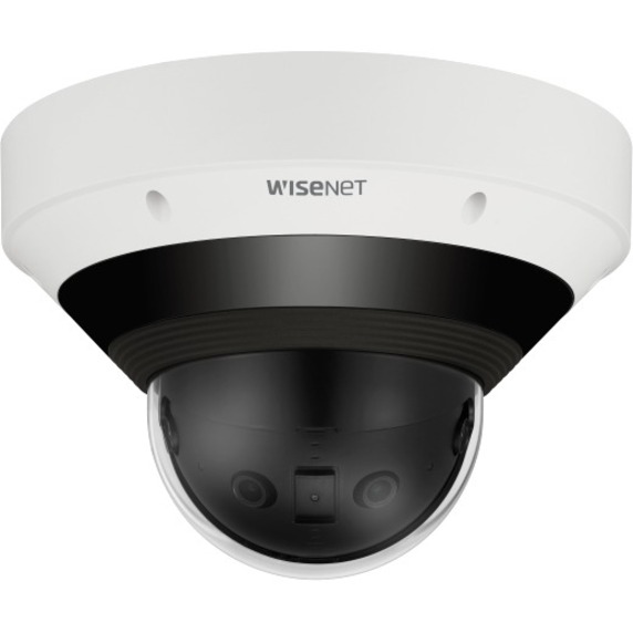 Hanwha Techwin PNM-9031RV 15 Megapixel Outdoor Network Camera - Color - Dome - White - TAA Compliant - 65.62 ft Infrared Night Vision - H.265, H.264, MJPEG, H.264 (MP), H.264 HP - 6720 x 2240 - 4.30 mm Fixed Lens - 20 fps - CMOS - Hanging Mount - IK10 - IP66 - Vandal Resistant