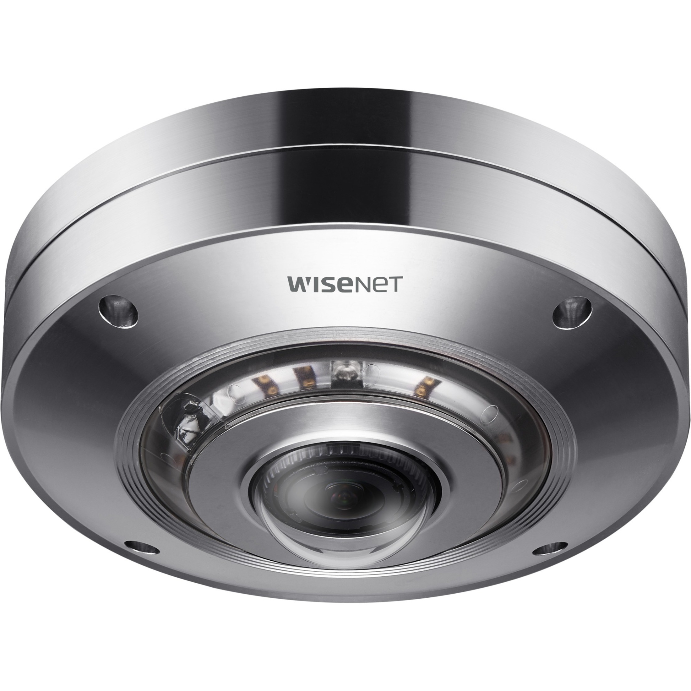 Hanwha Techwin XNF-9010RS 12 Megapixel Outdoor Network Camera - Color - Fisheye - Signal White - TAA Compliant - 26.25 ft Infrared Night Vision - H.265, H.264, MJPEG - 3008 x 3008 - 1.08 mm Fixed Lens - 30 fps - CMOS - Corner Mount, Pole Mount, Wall Mount, Gooseneck - IK10+ - IP6K9K, IP66, IP67