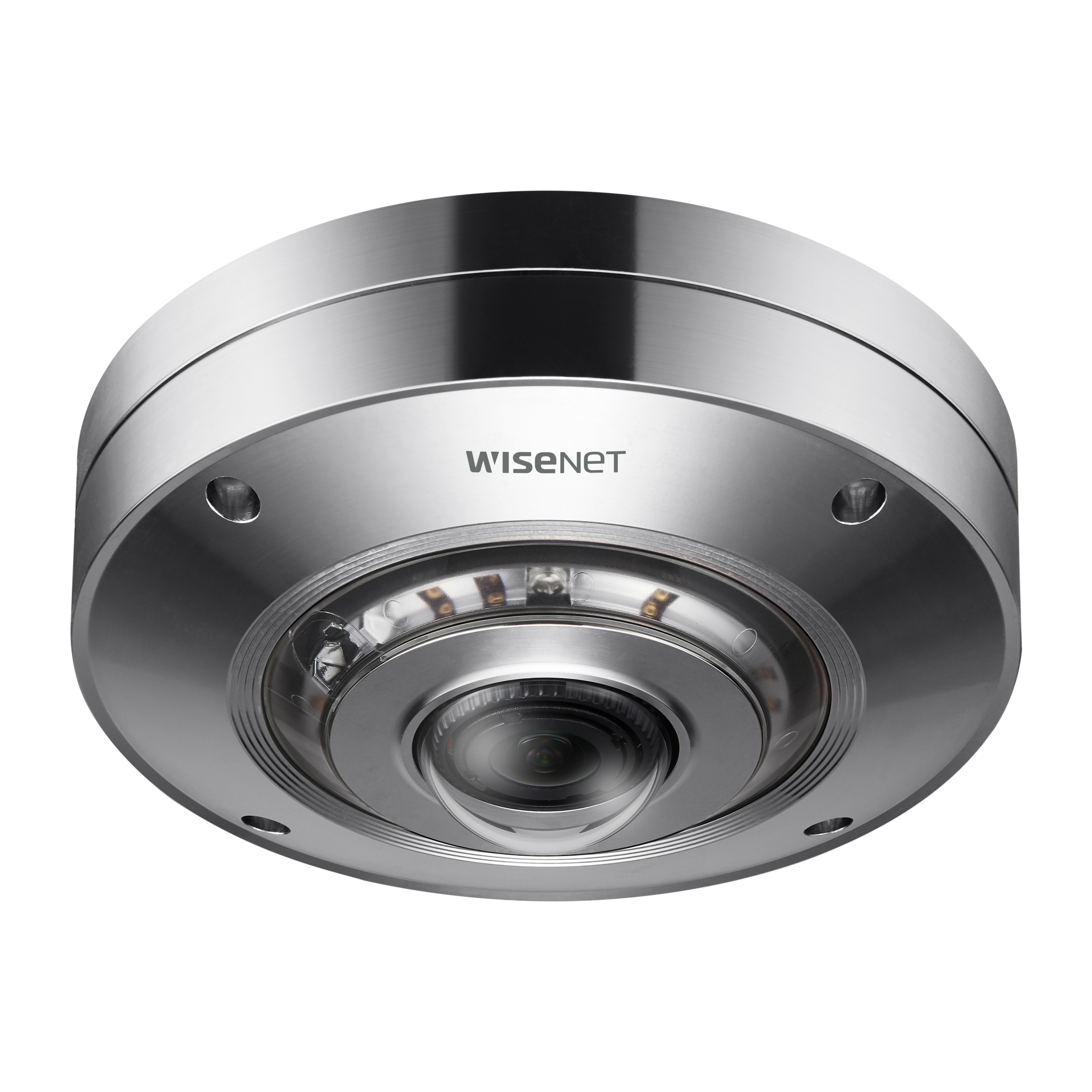 Hanwha Techwin XNF-9010RS 12 Megapixel Outdoor Network Camera - Color - Fisheye - Signal White - TAA Compliant - 26.25 ft Infrared Night Vision - H.265, H.264, MJPEG - 3008 x 3008 - 1.08 mm Fixed Lens - 30 fps - CMOS - Corner Mount, Pole Mount, Wall Mount, Gooseneck - IK10+ - IP6K9K, IP66, IP67