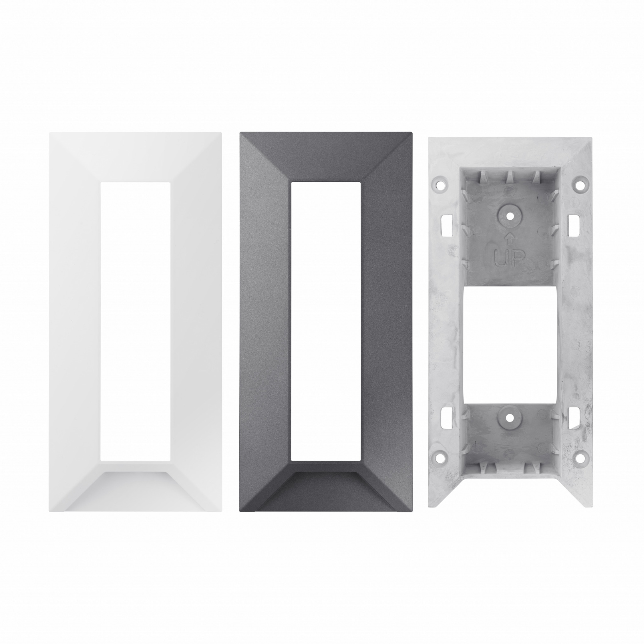 Hanwha Techwin Mounting Box for Intercom - White, Dark Gray - Polycarbonate, Aluminum