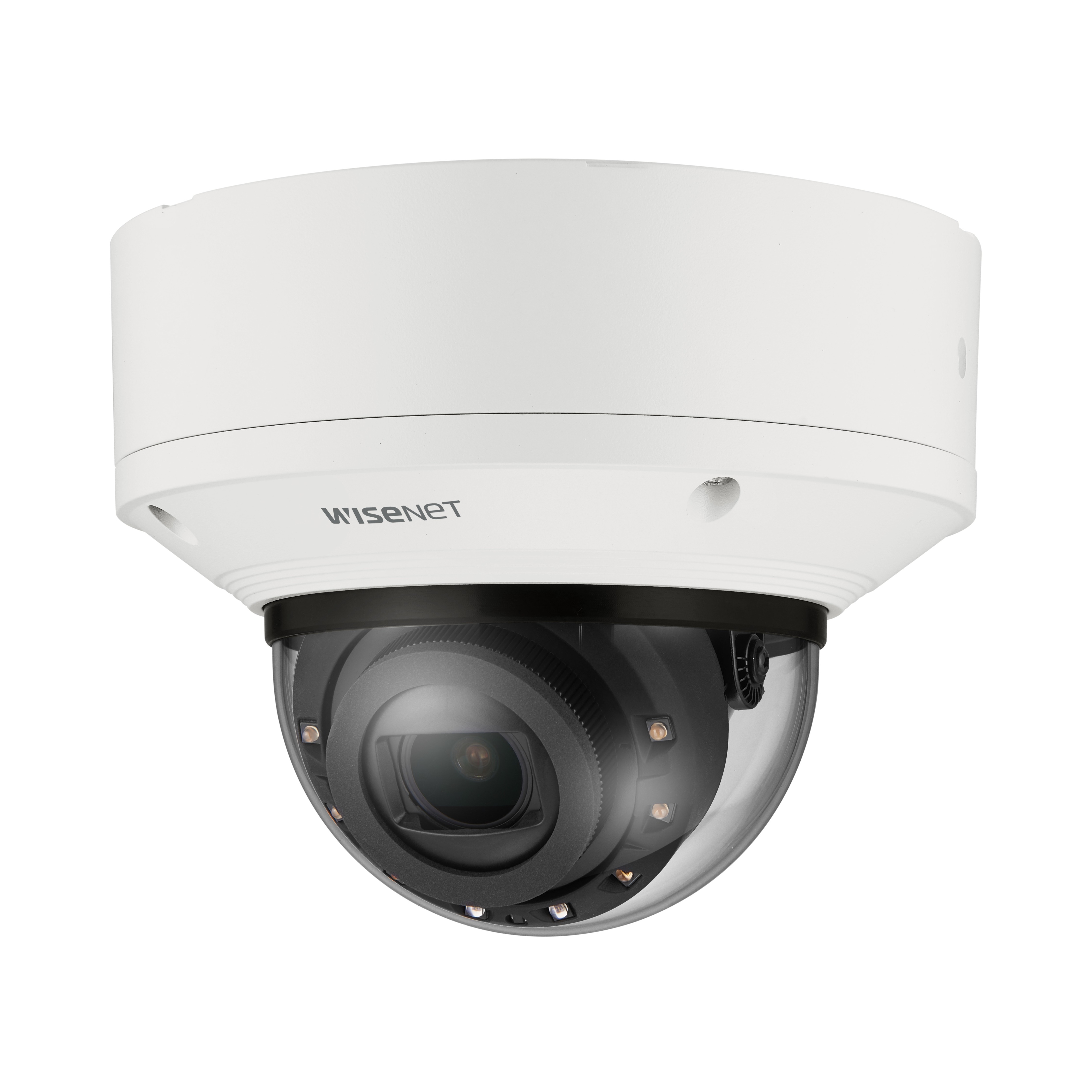 Wisenet XND-9083RV 4K Network Camera - Color - Dome - White - 164.04 ft Infrared Night Vision - H.265, H.264, Motion JPEG, H.265M, H.265H, H.264M, H.264H - 3840 x 2160 - 4.40 mm- 9.30 mm Varifocal Lens - 2.1x Optical - 30 fps - CMOS - Hanging Mount - IK10 - IP52