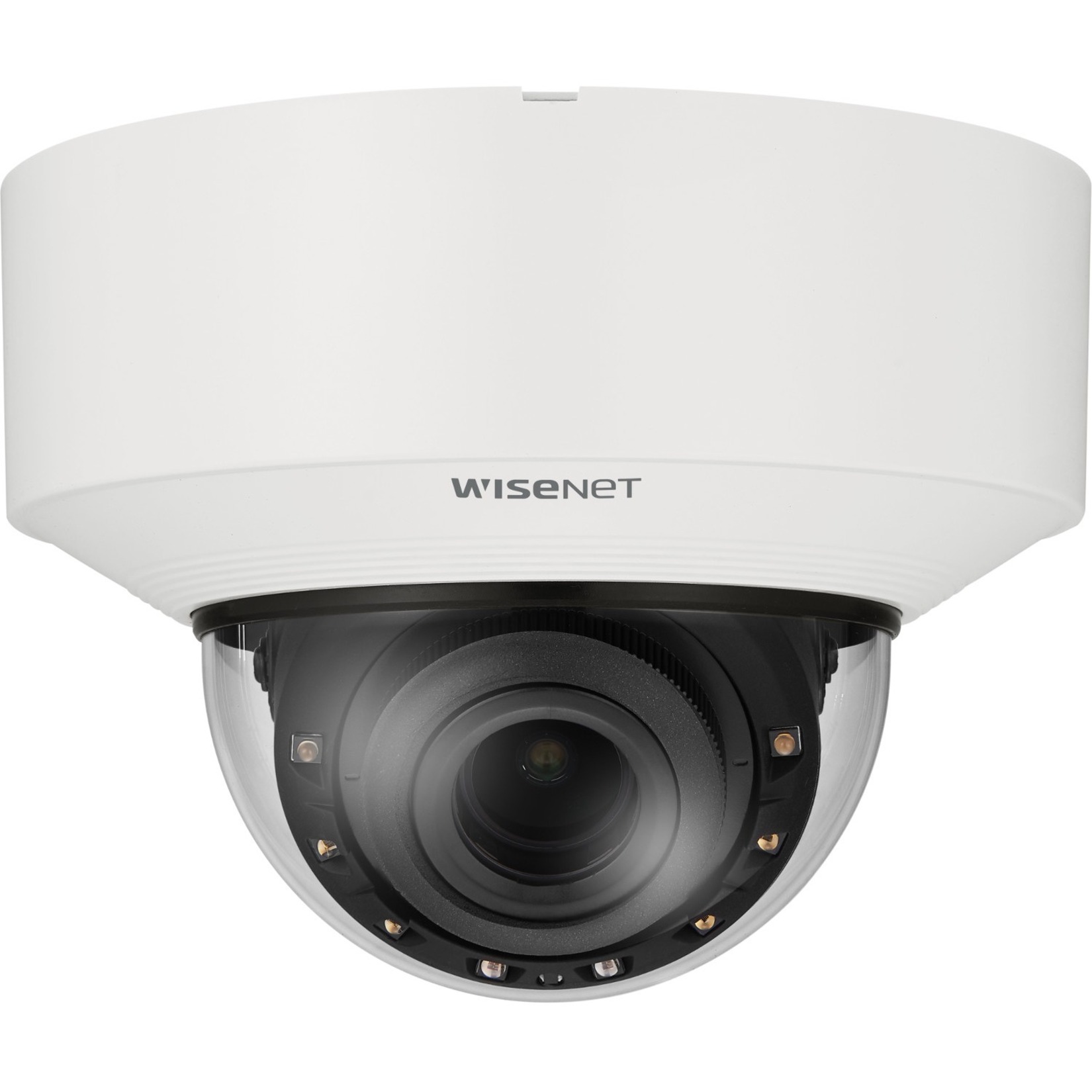 Wisenet XND-C7083RV 4 Megapixel Network Camera - Color - Dome - White - 131.23 ft Infrared Night Vision - H.265, H.264, Motion JPEG, H.265M, H.265H, H.264M, H.264H - 2592 x 1520 - 2.80 mm- 10 mm Varifocal Lens - 3.6x Optical - 60 fps - CMOS - Hanging Mount - IK08 - IP52
